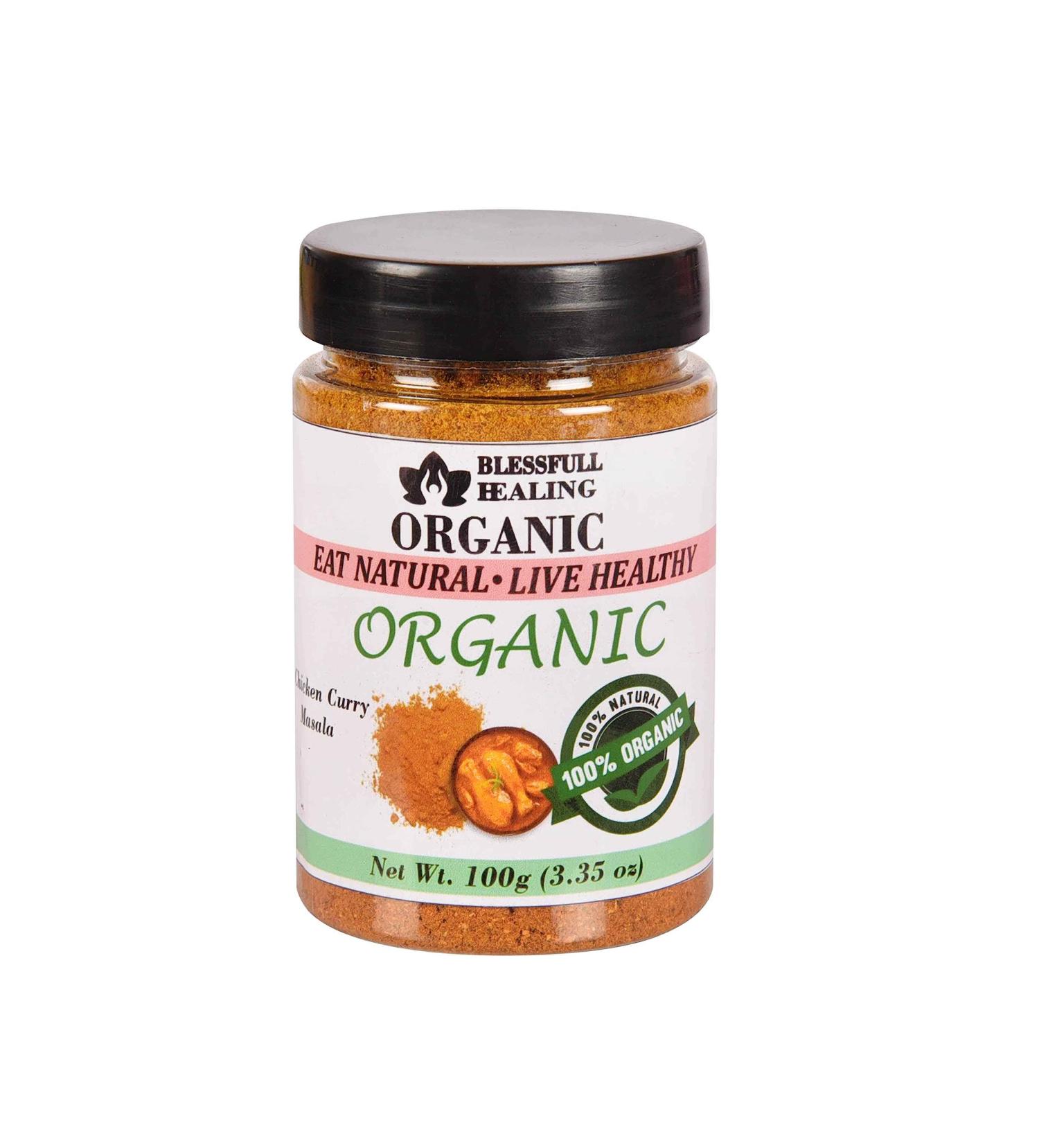 Blessfull Healing Organic Chicken Curry Masala 100 Gram Airtight Container (Packing May Vary) 100 Gram 3.35 oz - Buy Online on GoSupps.com