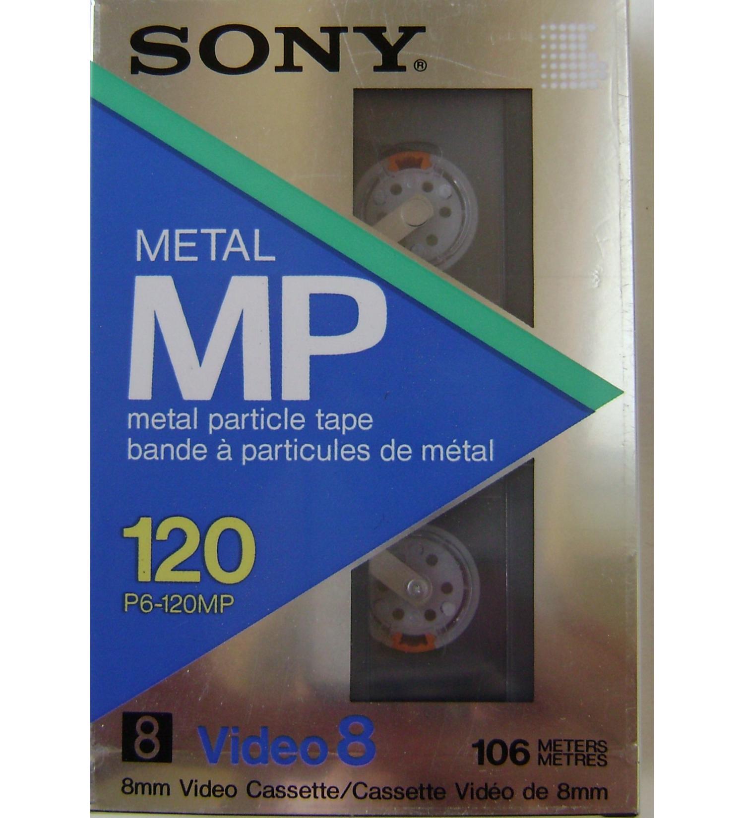 Sony 120 Metal MP 8mm Video Cassette Tape - Metal Particle Tape - 106 Meters NTSC - P6-120MP