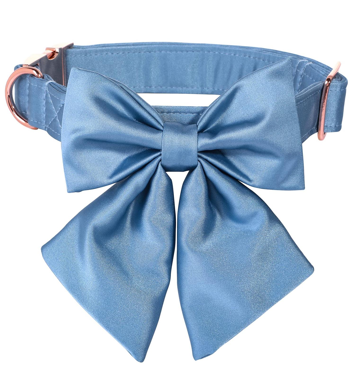 Shop Lionet Paws Comfortable Silk Dog Collar with Removable Fly - XS Collars for Puppies & Cats 20-30cm Blue - International Shipping Available - Buy Online on GoSupps.com