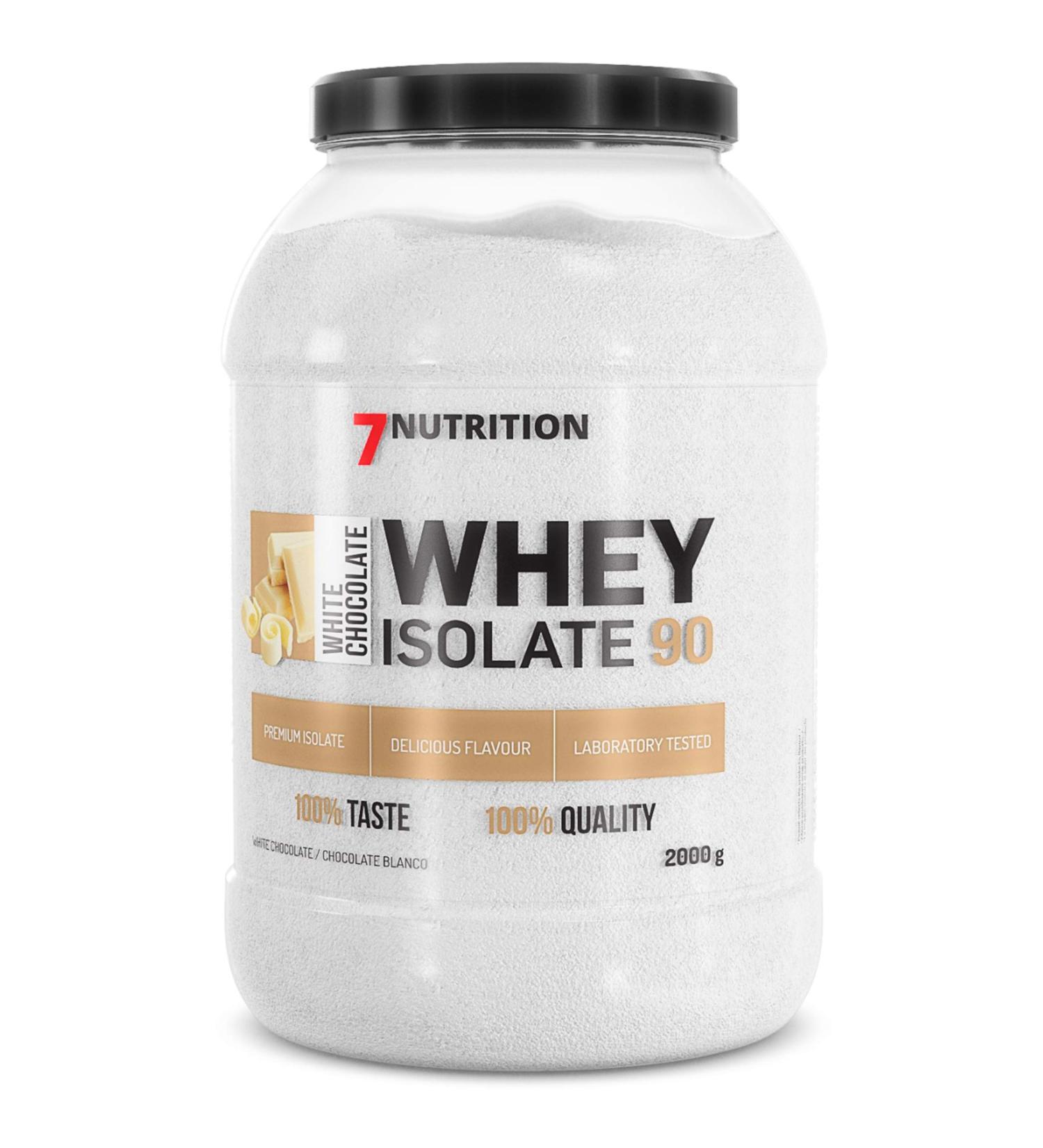 7Nutrition Whey Isolate 90 Pack of 1 x 2000 g - Whey Protein Isolate - Muscle Growth Protein Powder - Amino Acids (White Chocolate)