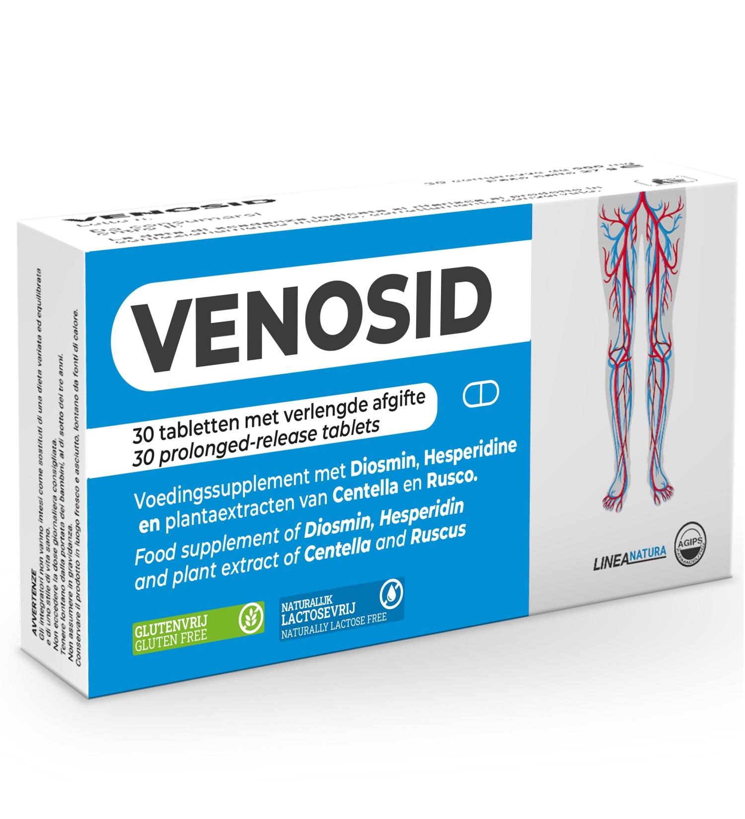 AGIPS FARMACEUTICI DIOSMINE + HESPERIDINE 400 mg Supplement for Microcirculation Venosid 30 Tablets for Plexus Microcirculation Legs Varicose Veins Swollen Legs Cracked Capillaries Agips - Buy Online on GoSupps.com