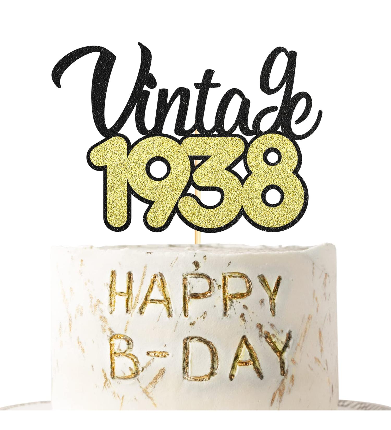Sotpot Gold Glitter Vintage 1938 Cake Toppers 85th Birthday Cake Topper 85 Cake Decorations Supplies for Birthday Anniversary Vintage 1938 Cake Topper - 85th Birthday - Buy Online on GoSupps.com