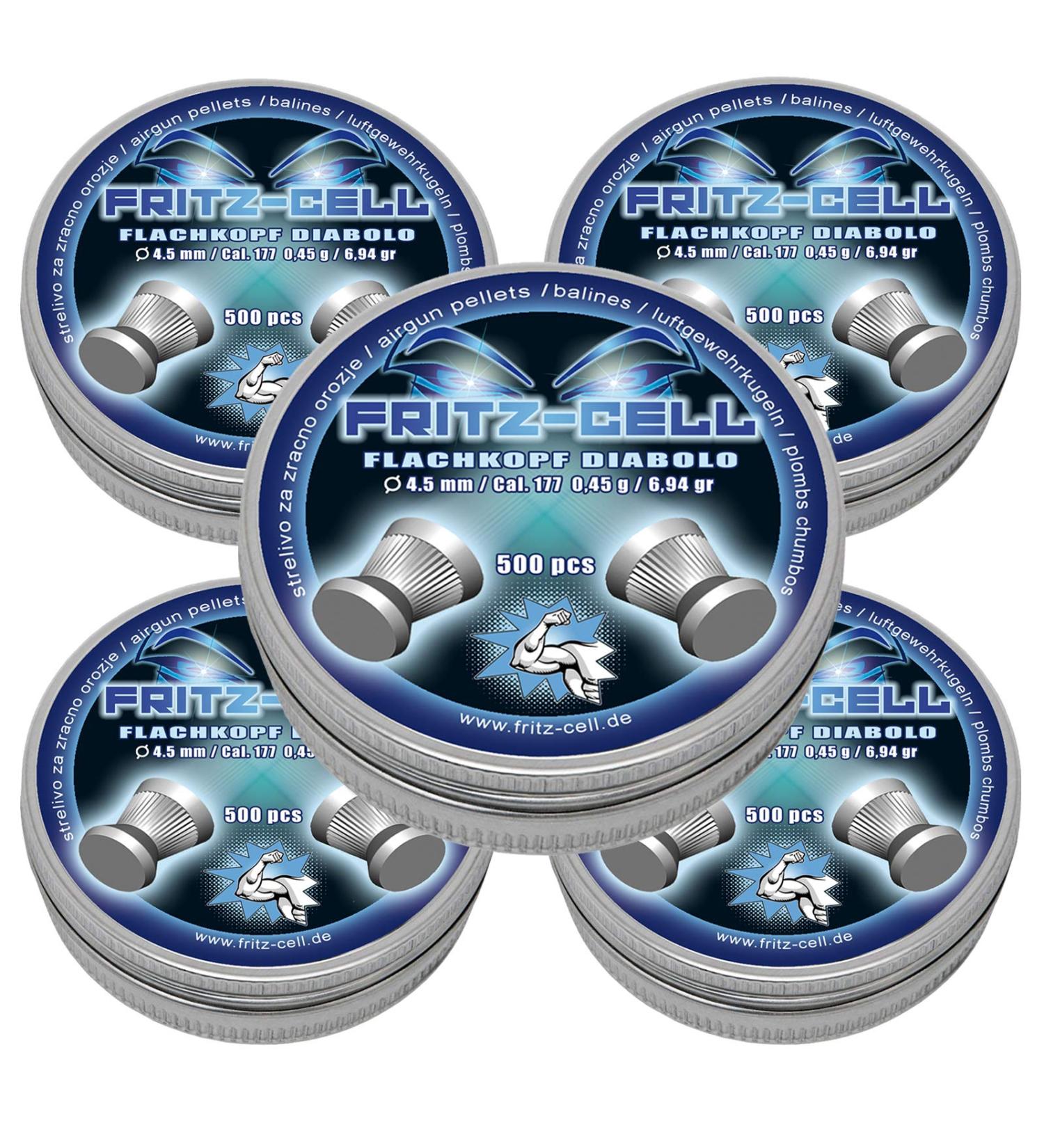 WEILAX 2500 Flathead Diabolos 4.5mm Fritz-Cell for Air Rifle Air Pistol
