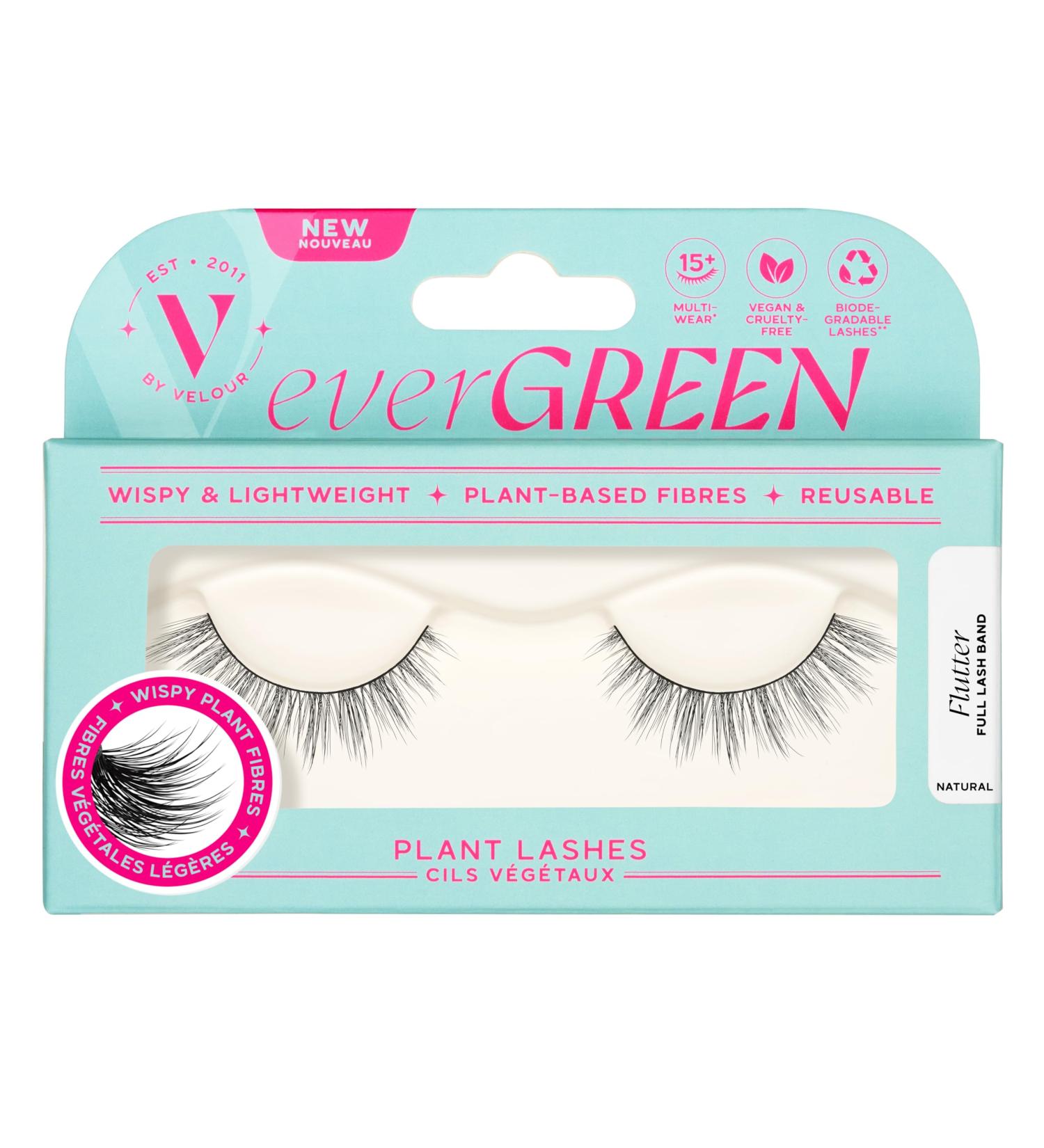 everGREEN Plant Lashes - Natural Wispy Full Band Strip Lashes | Eco-Friendly Fake Eyelashes | Plant-Based Fibres for Flared Volume - Buy Online on GoSupps.com