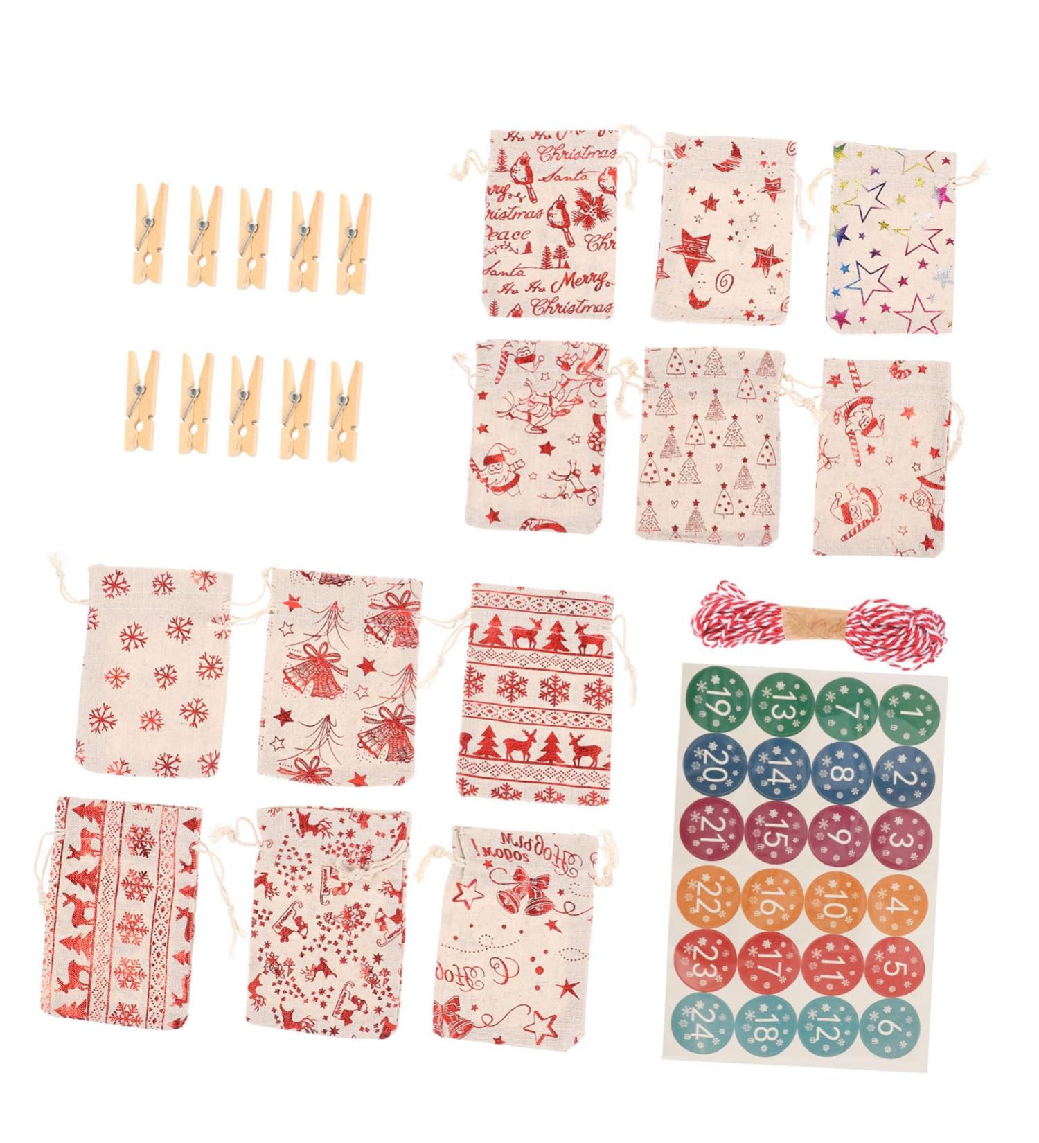 Anneome 1 Set Christmas Bag Calendars Christmas Sto The Xmas Hanging Bag Container Elk - Buy Online on GoSupps.com
