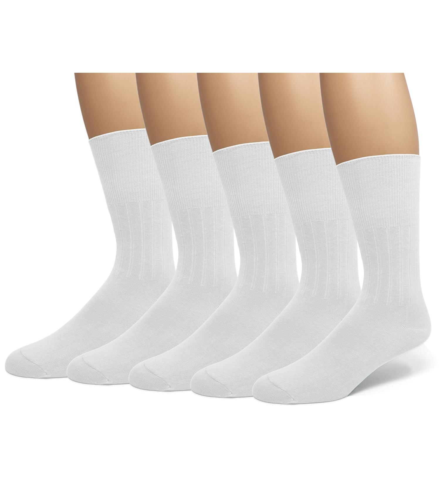 Classic Women's Diabetic Cotton Dress Socks 3-Pack 10-13 White - 5-Pack Set - Buy Online on GoSupps.com