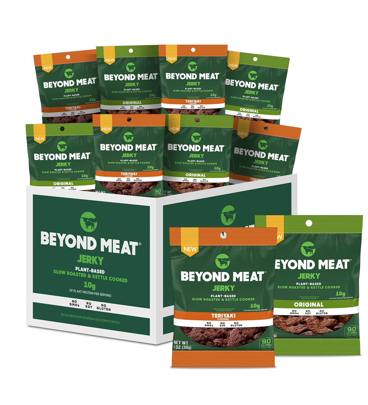 Beyond Meat Plant-Based Jerky Original & Teriyaki Variety Pack - 10g Protein - 1oz (10 Pack) - Buy Online on GoSupps.com
