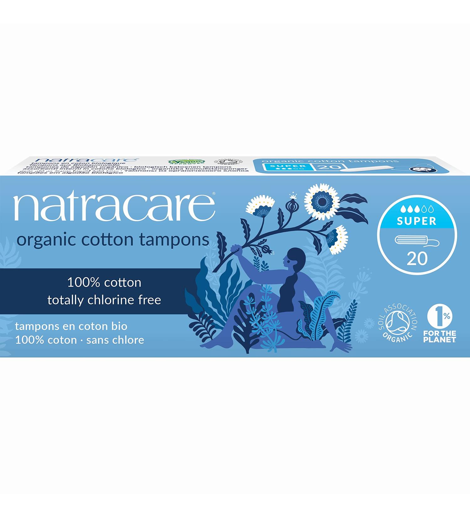 Natracare Super Organic Cotton Tampons - 20 Count, Non-Applicator, Chlorine Free, Biodegradable & Compostable - Buy Online on GoSupps.com