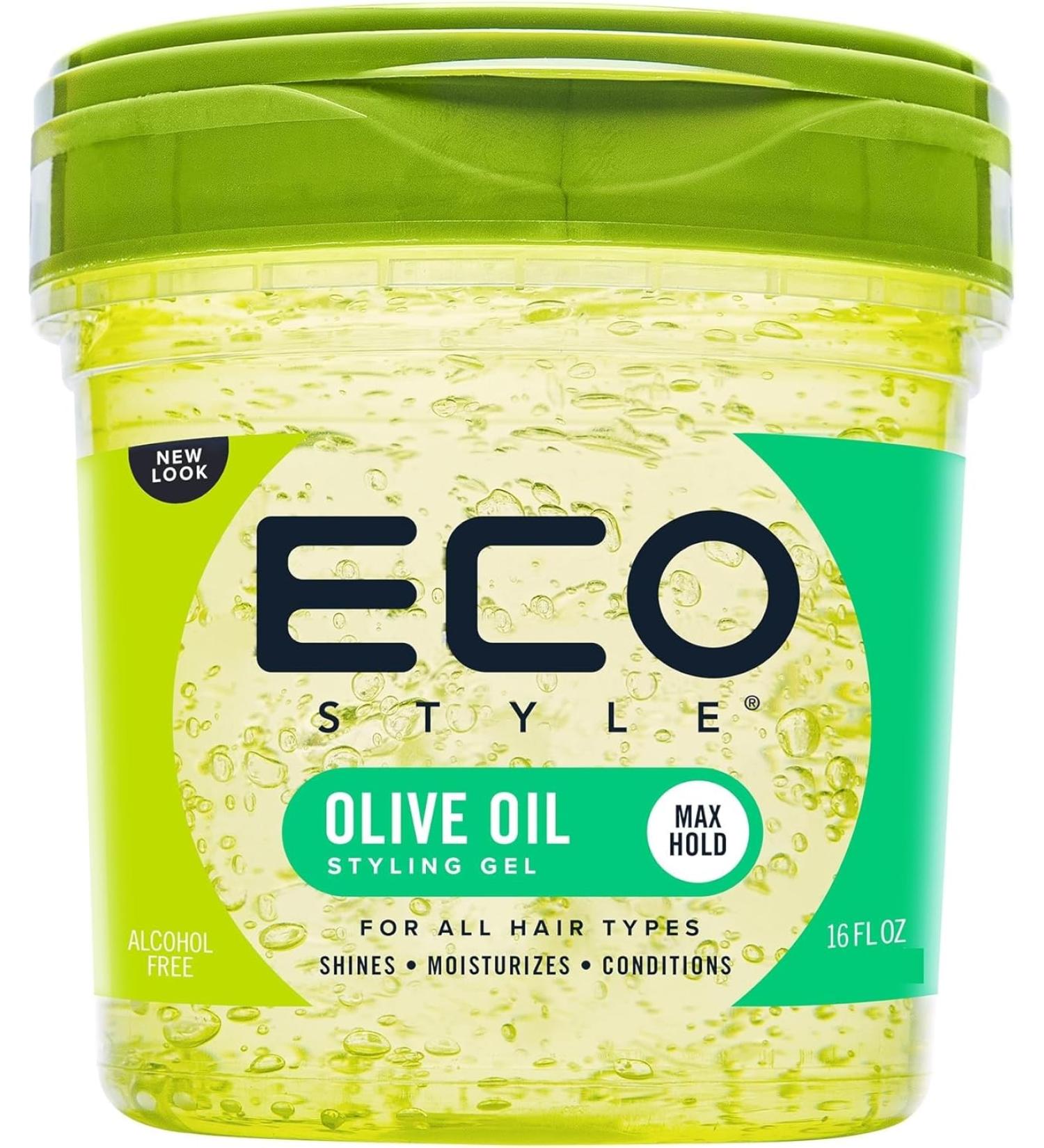 Eco Style Gel Olive Oil - 100% Pure & Weightless Hair Styling Gel - Nourishing, Repairing, and Moisturizing - Superior Hold for Healthy Shine - 16 Oz - Buy Online on GoSupps.com