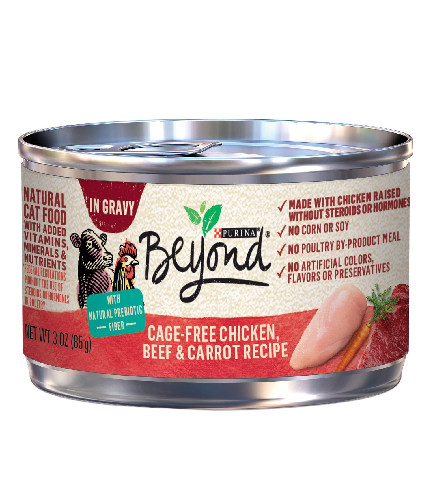 Purina Beyond Natural Wet Cat Food - Chicken & Beef in Gravy (12-Pack, 3 oz Cans) - Buy Online on GoSupps.com