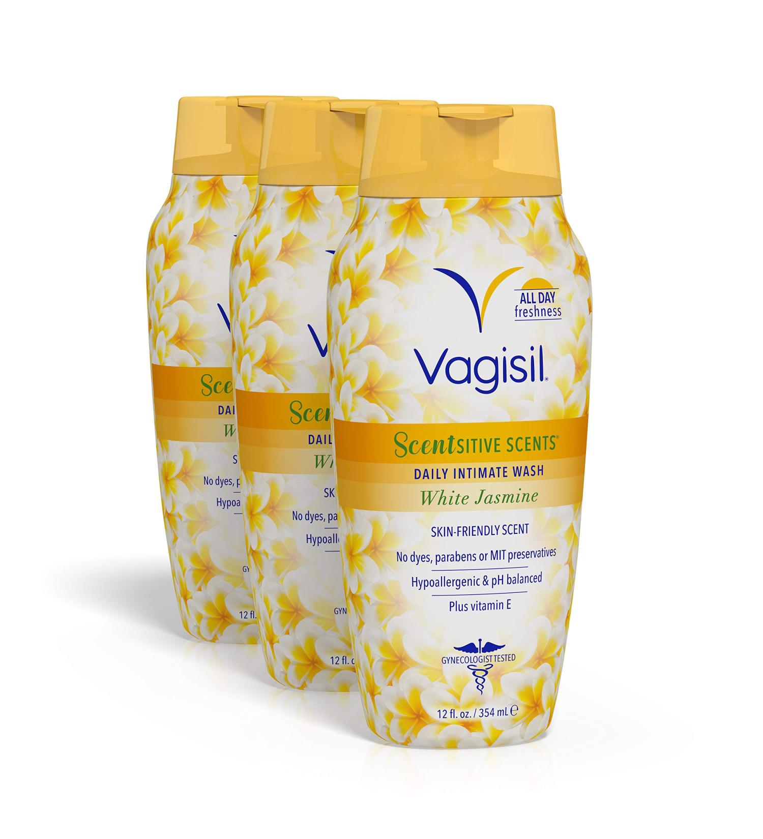 Vagisil Scentsitive Scents White Jasmine Feminine Wash for Women - Gynecologist Tested - 12oz, Pack of 3 - Buy Online on GoSupps.com