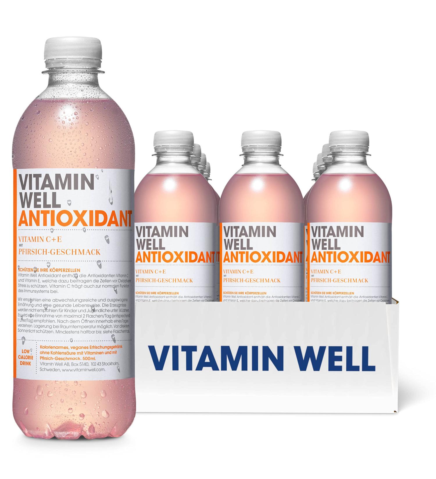 Vitamin Well Vitamin Water - Low-Calorie Functional Drink with Vitamin C D Zinc & Antioxidants | 12 x 500ml - Buy Online on GoSupps.com