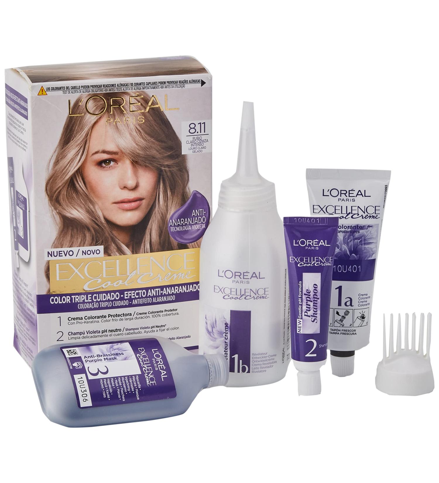 L'Or al Paris L'Oreal Paris Excellence Cool Creme Permanent Dye 8.11 Light Blonde Ash 260g - Buy Online on GoSupps.com