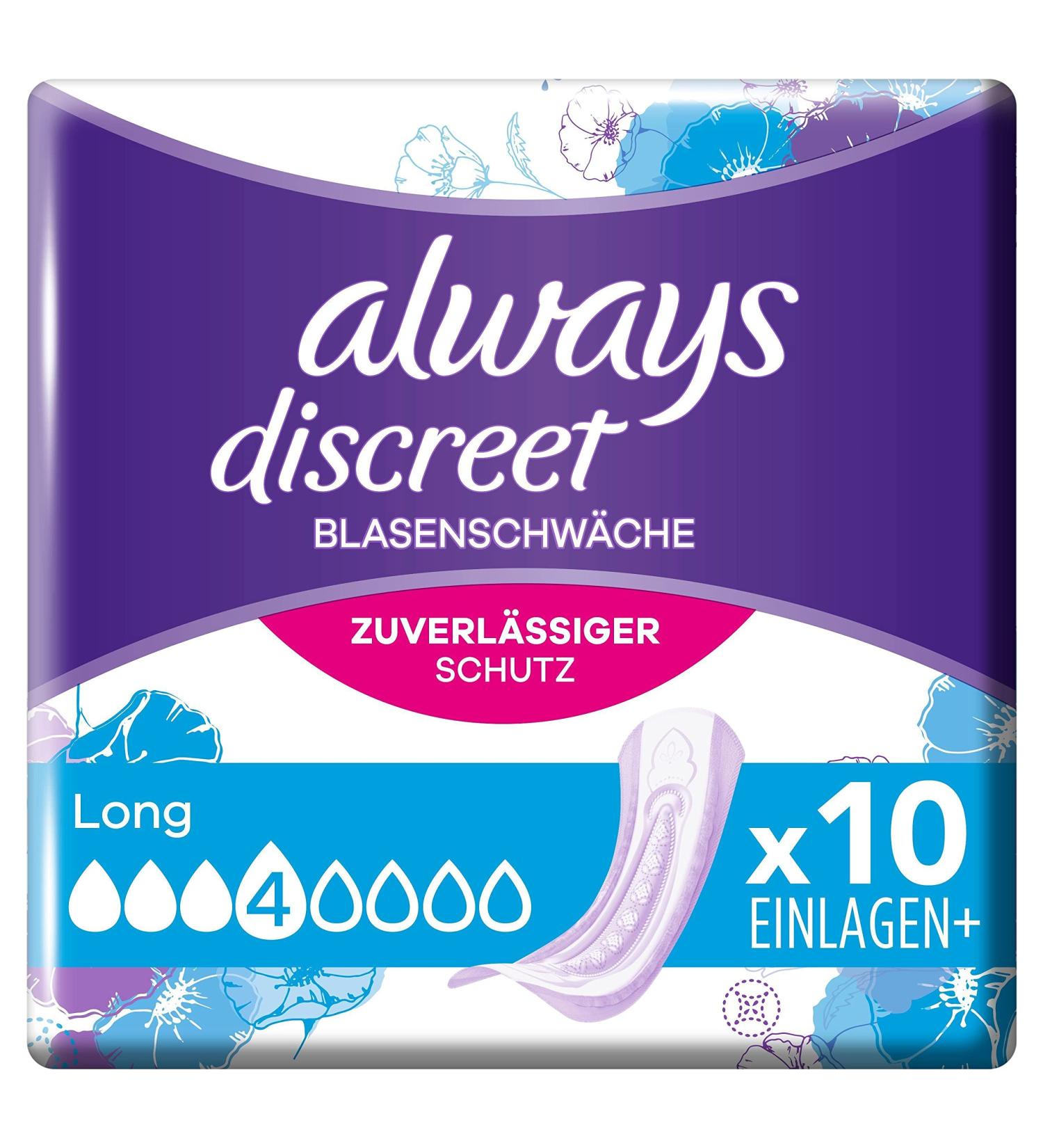 Always Discreet Incontinence Slip-Ins Long Plus for Women - Strong Protection Ultra Comfortable 10 Count Pack - Buy Online on GoSupps.com