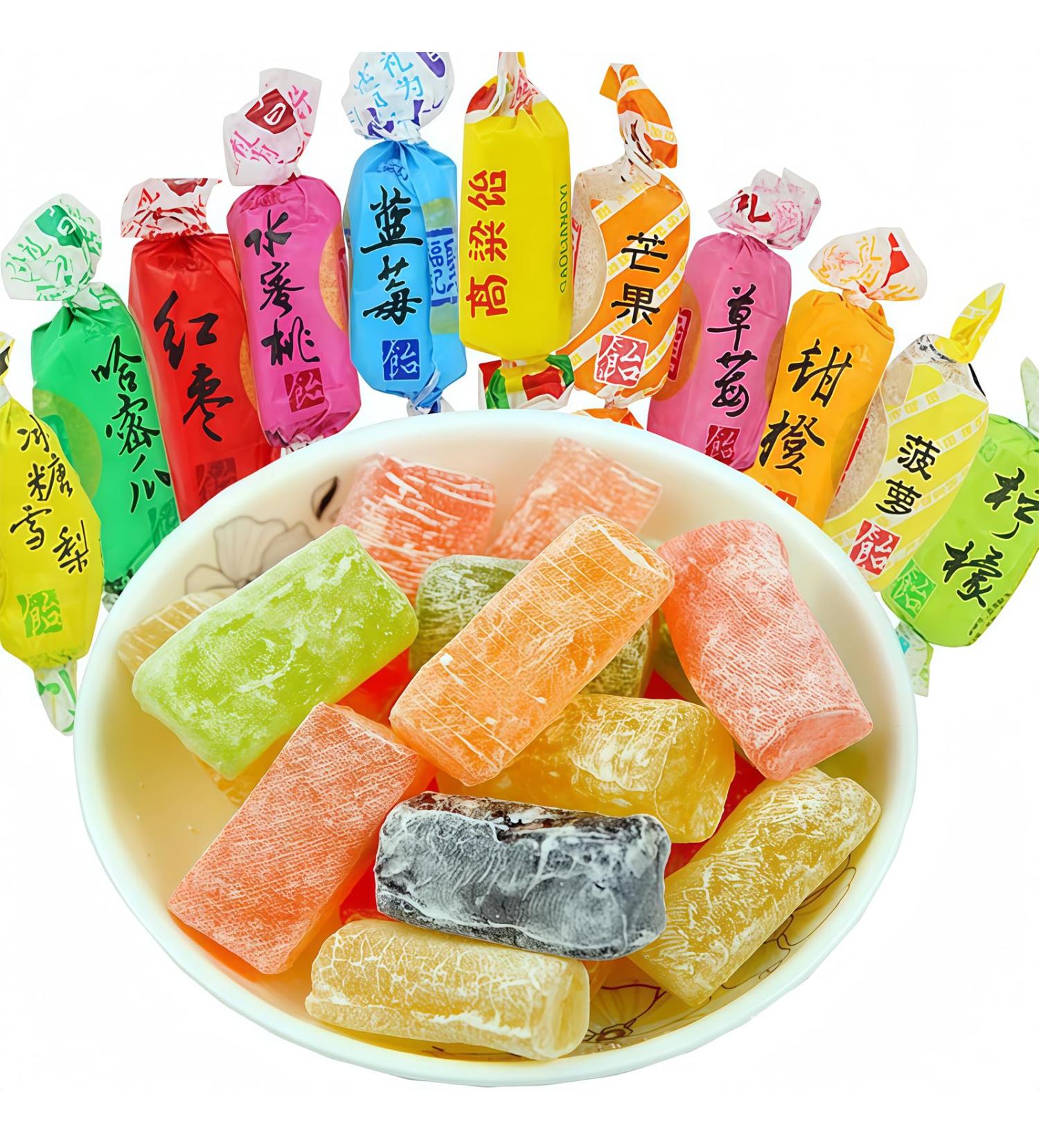 MKSDDF - 250g of sweet fruit candy - Individually packaged - Sweet fruit wrapped sweets - Different flavors - Classic Chinese sweets - Sorghum sugar - Gum free - Mix and - Buy Online on GoSupps.com