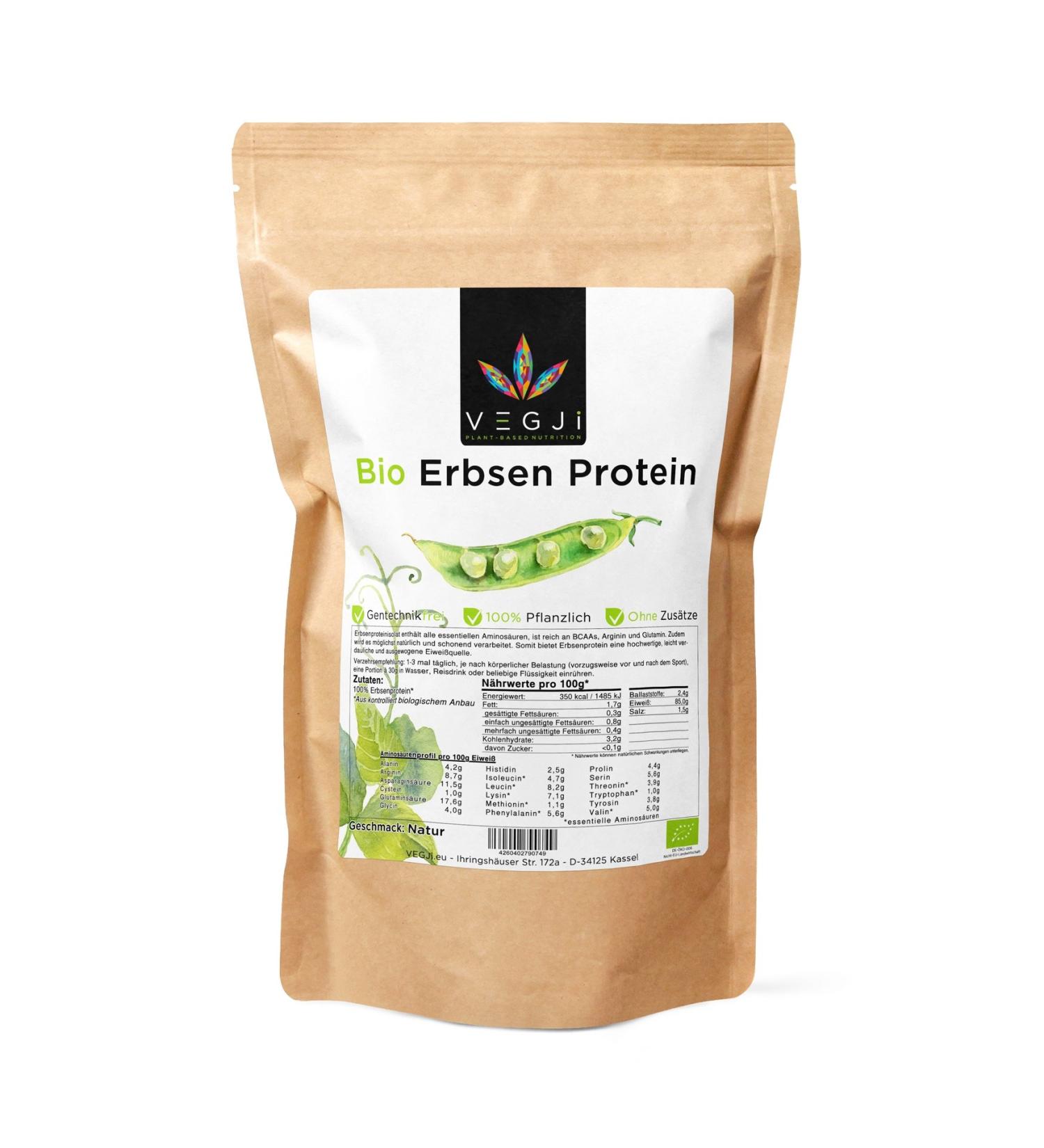 Organic Pea Protein 1000g | 85% Protein | Vegan & Gluten-Free | USA/Canada Grown | DE- KO-006 - Buy Online on GoSupps.com