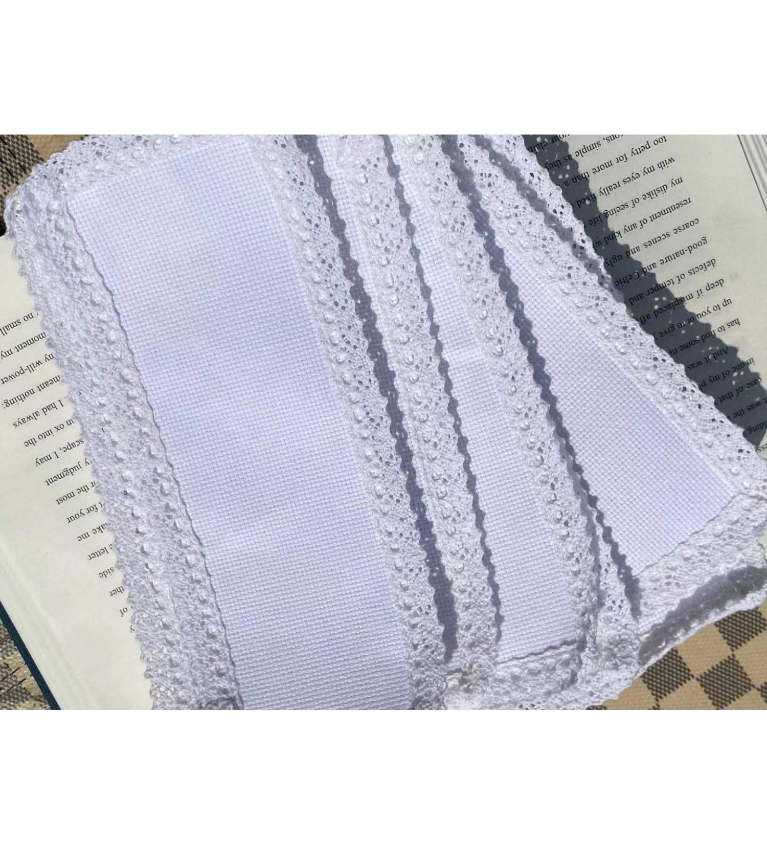 15 Pieces of 18 Count Book Marker Cross Stitch net 42x130 aida 100% Cotton 18 Count aida with Cotton lace Edge DIY Blank Bookmark lace Cross Stitch Bookmarks - Buy Online on GoSupps.com