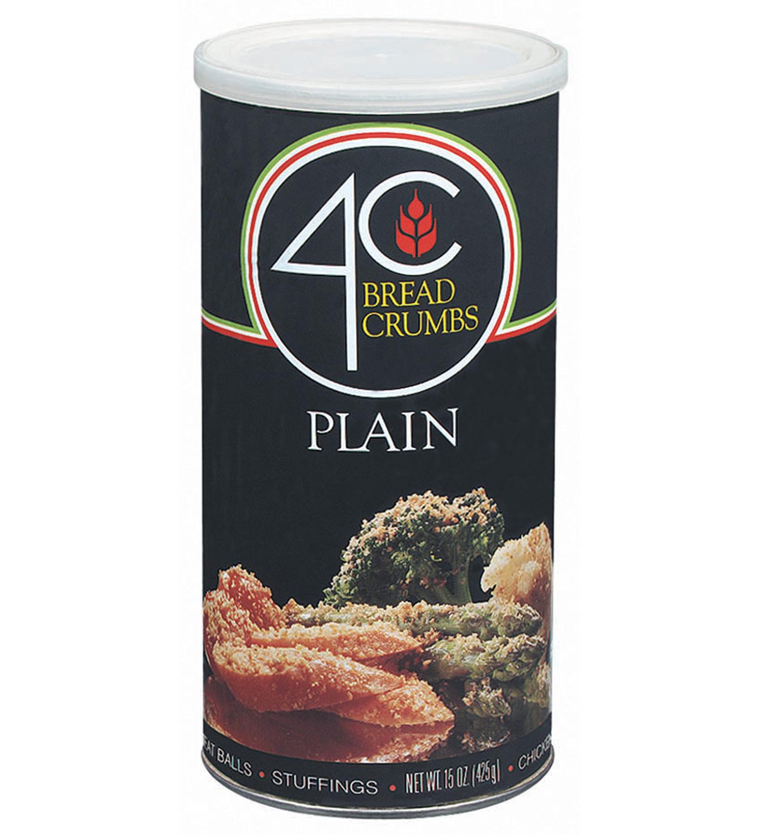 4C Premium Bread Crumbs, Plain, Regular & Gluten Free, Flavorful Crispy Crunchy, Value Pack (Plain, 15 Ounce (Pack of 1)) Plain 15 Ounce (Pack of 1)