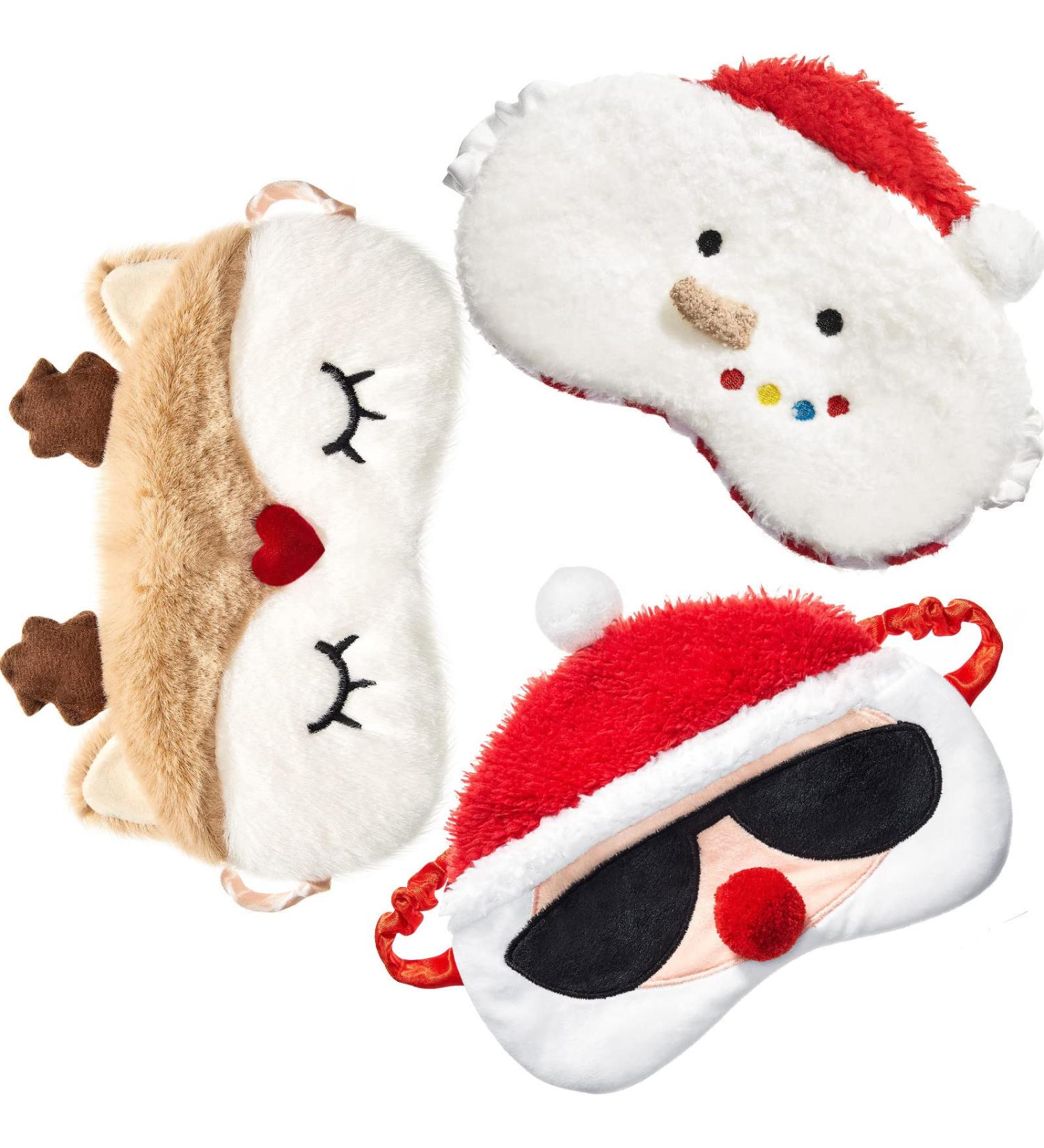 Christmas Eye Masks for Kids - Set of 3 Santa & Snowman Sleep Masks | Cute Eyemask for Boys & Girls | Perfect for Family Christmas Party - Buy Online on GoSupps.com