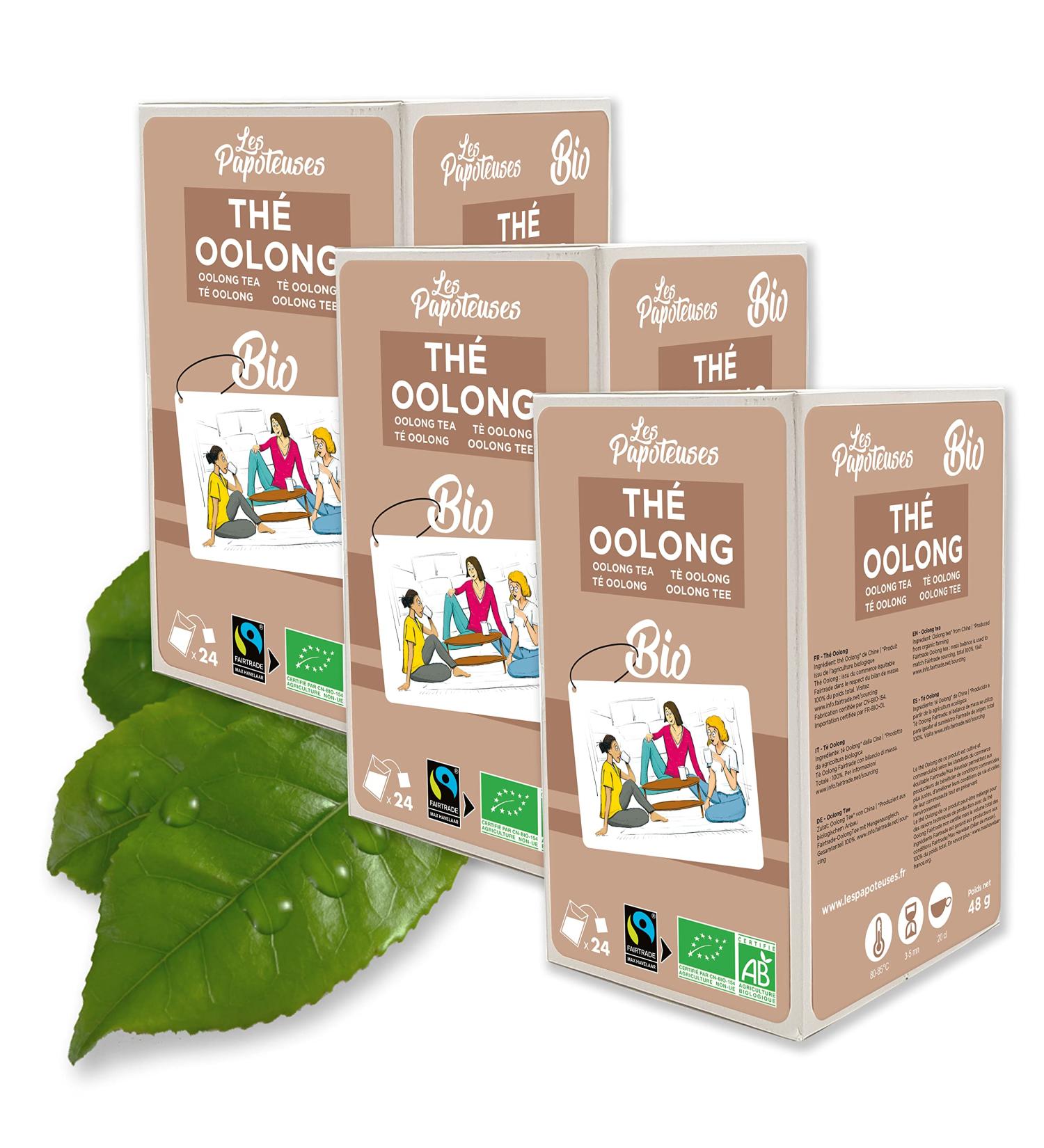 The Papoteuses | Organic Oolong Tea from China | 72 Bags | Certified Organic & Fair Trade | 3 Packs of 24 Oolong Tea Leaves - Buy Online on GoSupps.com