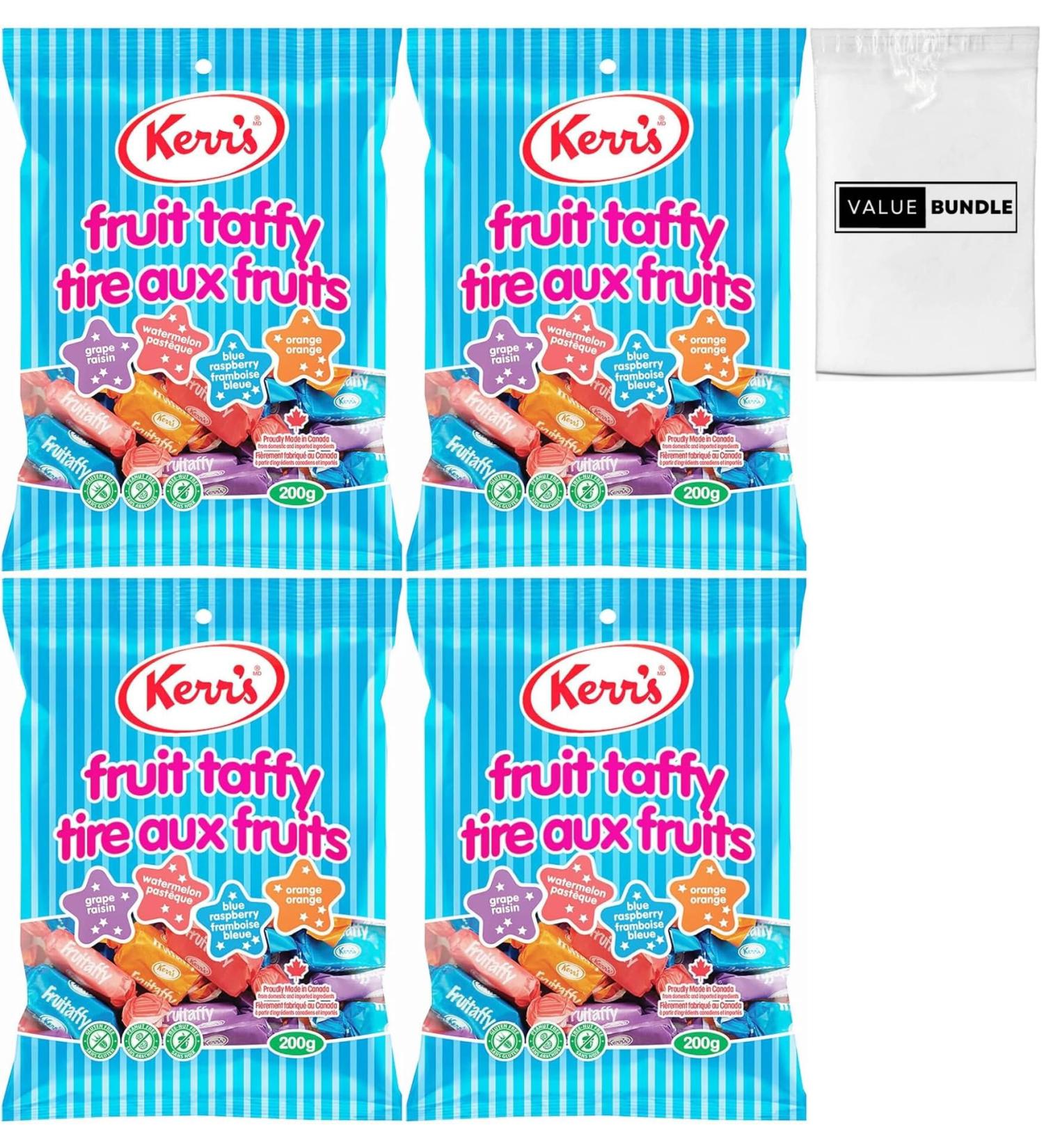 Value Bundle: Kerrs Candy - FRUIT TAFFY - Individually Wrapped Candy - Snacks & Candies For Adults and Kids - Bonbon - Custom Value Bundle Branded Package of 4 (Fruit Taffy) - Buy Online on GoSupps.com