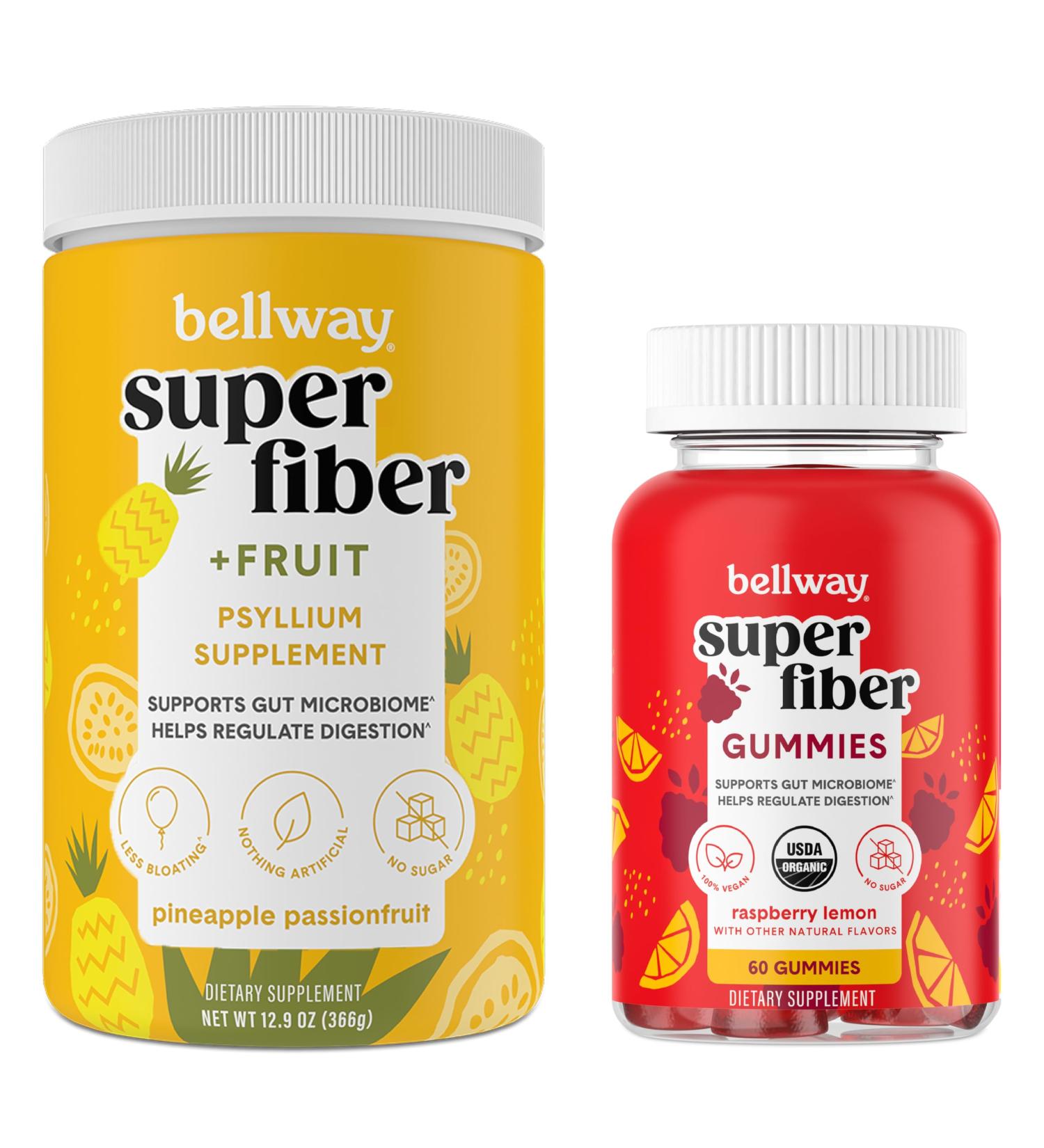 Bellway Super Fiber Powder + Fruit Pineapple Passion Fruit Super Fiber Gummies Bundle - Buy Online on GoSupps.com