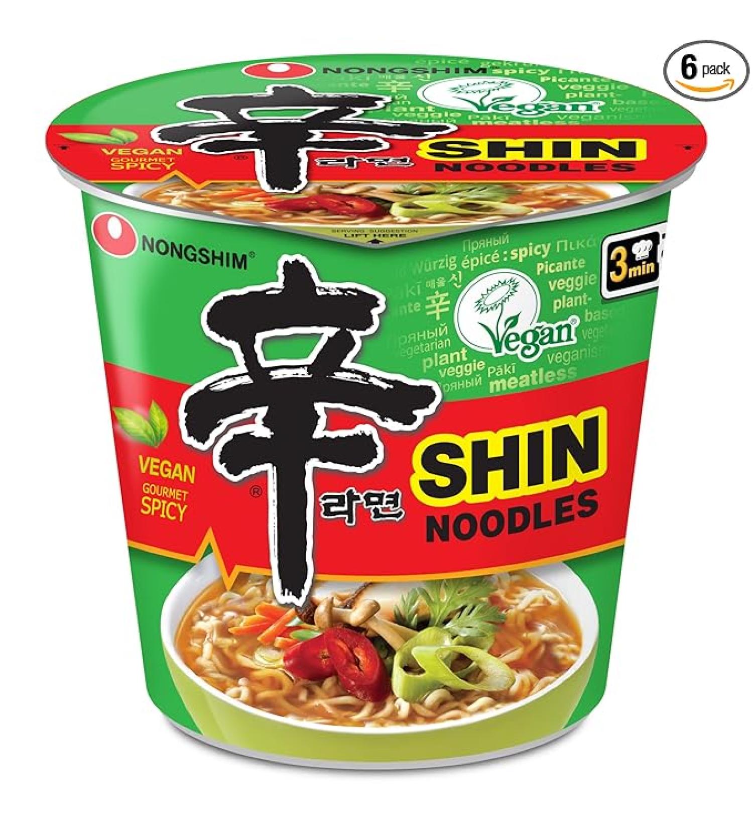 Nongshim Shin Ramyun Vegan  2.64 Ounce  Pack of 6 - Buy Online on GoSupps.com