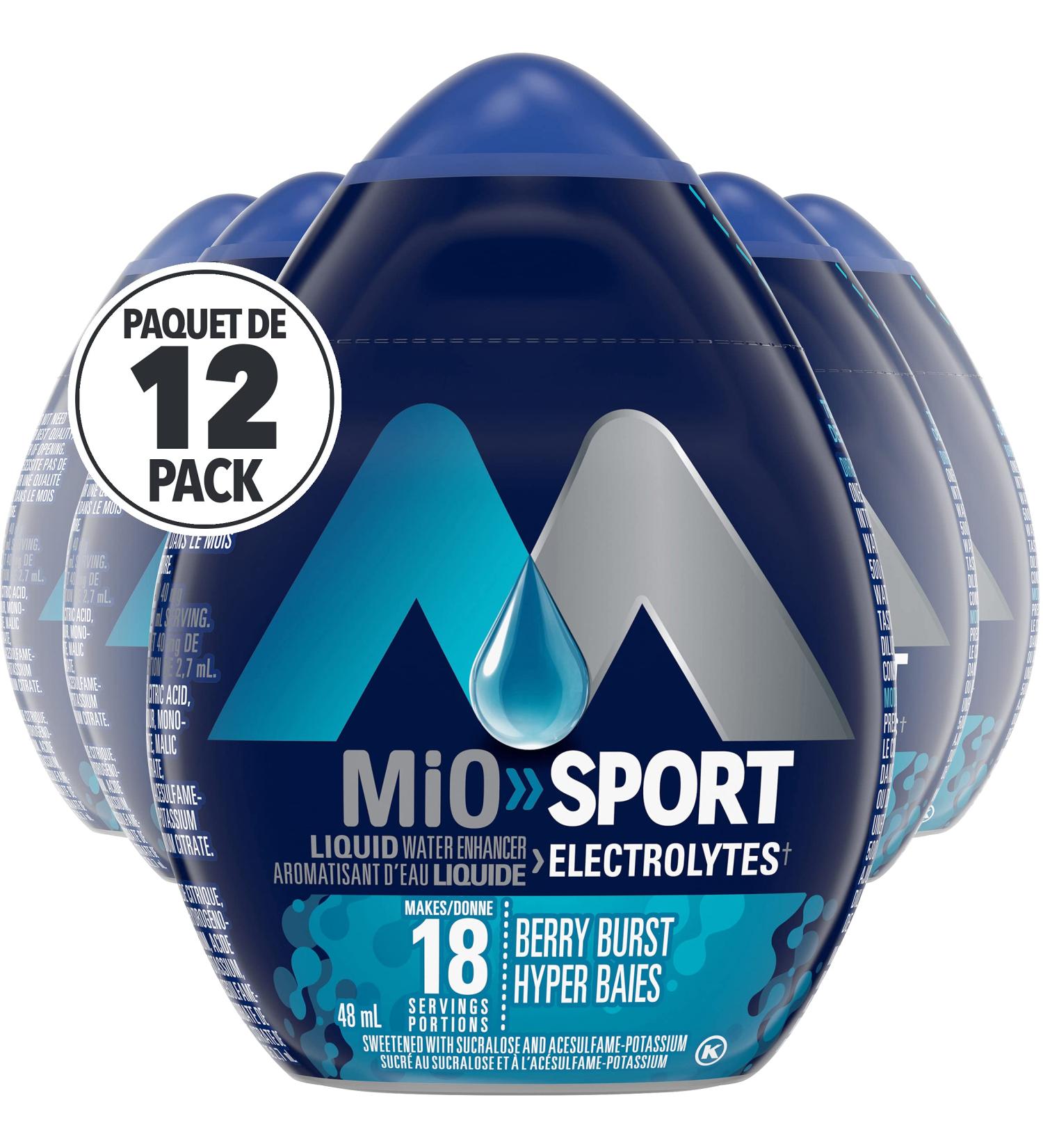 MiO Sport Berry Burst Liquid Water Enhancer 48ml (Pack of 12) 48ml (pack of 12) Berry Burst Electrolyte Enhancer - Buy Online on GoSupps.com