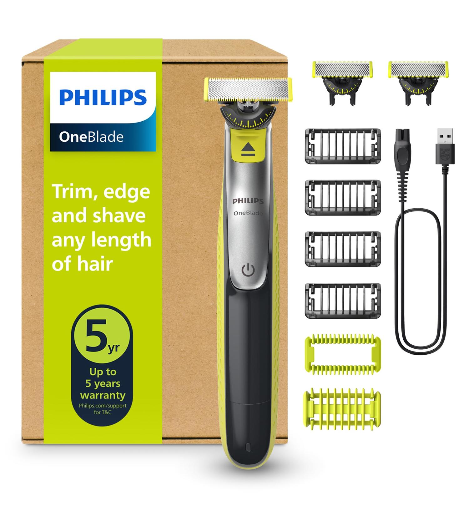 Philips Consumer Philips OneBlade 360 Authentic Face & Body Electric Beard Trimmer Shaver and Body Groomer 3x 360 blades 4x Stubble Comb 1235mm 1x Body Kit QP283431 - Buy Online on GoSupps.com