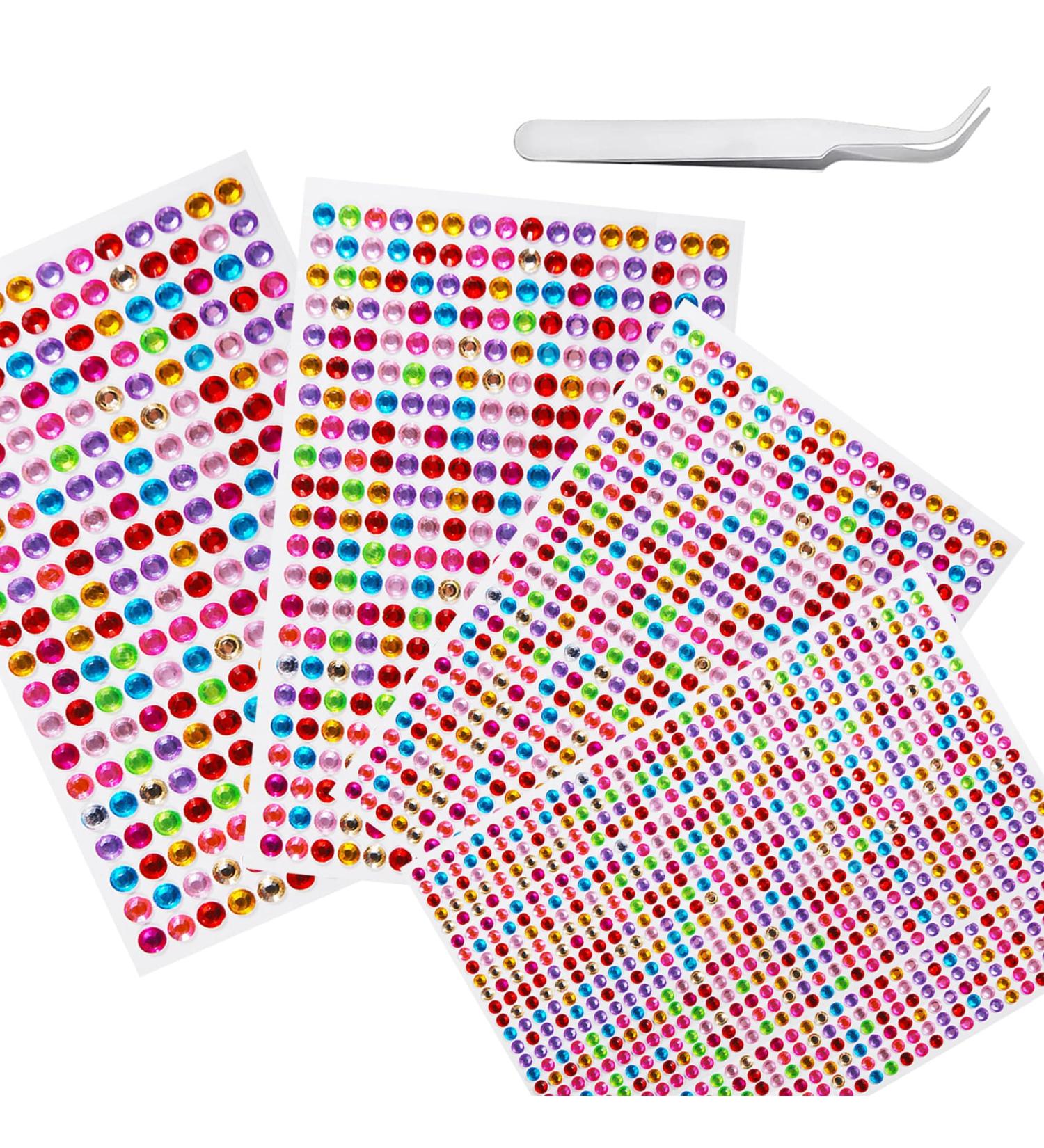 Buy ijizuo Glitter Stones - Self-Adhesive Rhinestone Stickers for DIY Nail Phone & Clothing Decorations | 4 Sheets Colorful Mixed Designs - Buy Online on GoSupps.com