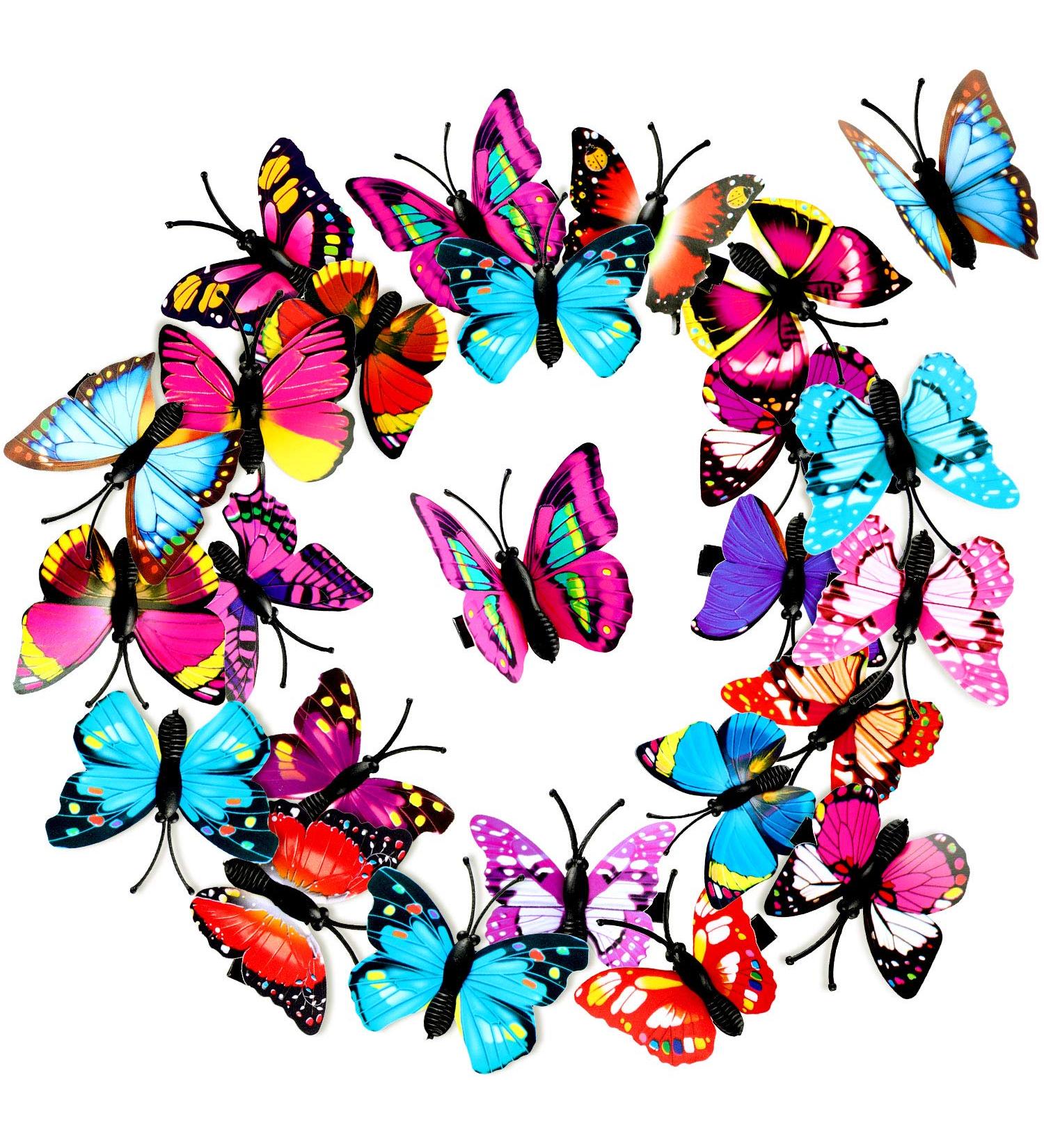 24-Piece Colorful 3D Butterfly Hair Clips - Vibrant Hair Jewelry for Girls & Kids | Perfect for Carnival - Buy Online on GoSupps.com