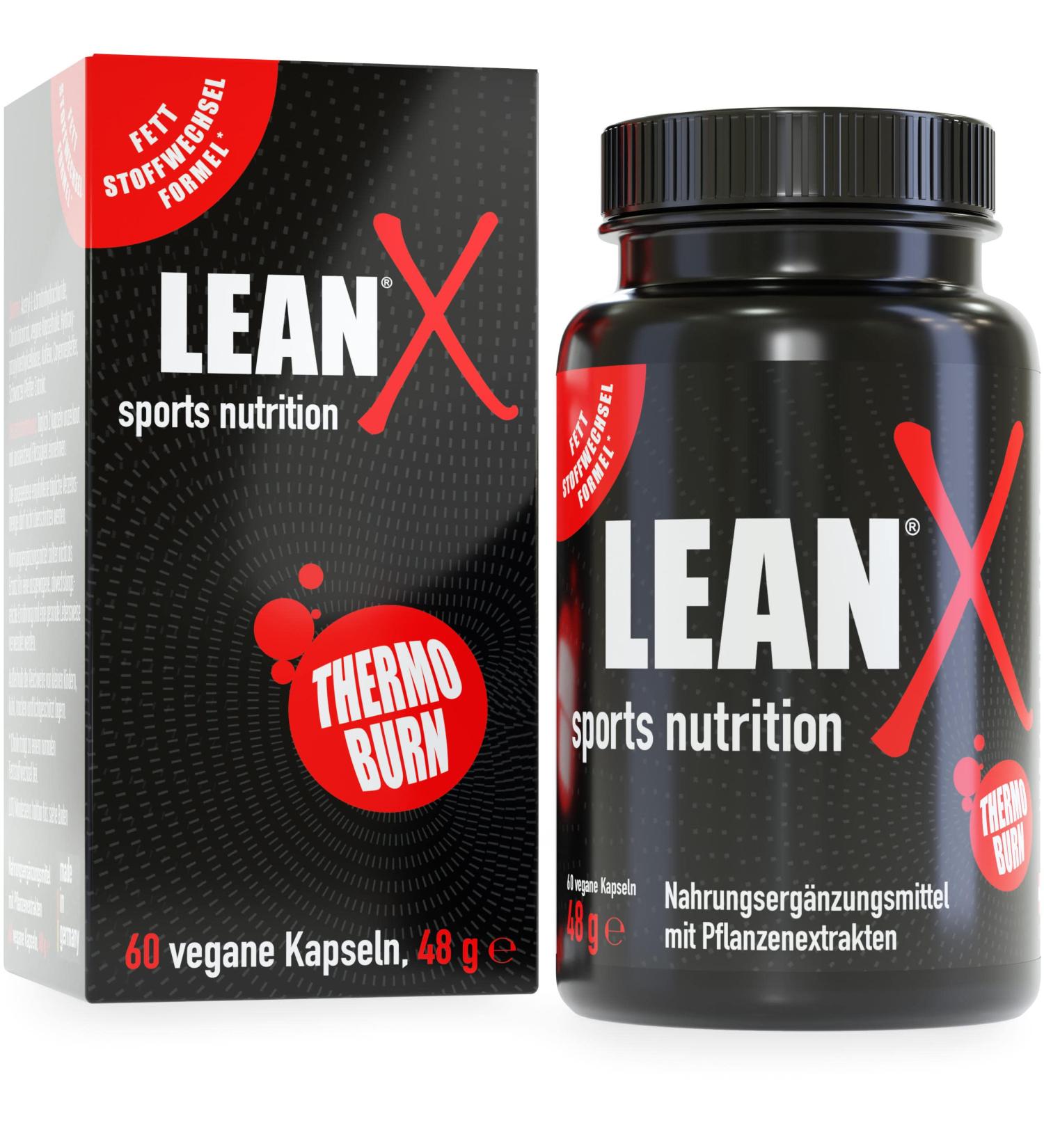 Lean-X Fatburner Thermo | All-in-One vegan Fat Burner Formula | 60 Capsules for Fast Weight Loss & Dream Figure - Buy Online on GoSupps.com