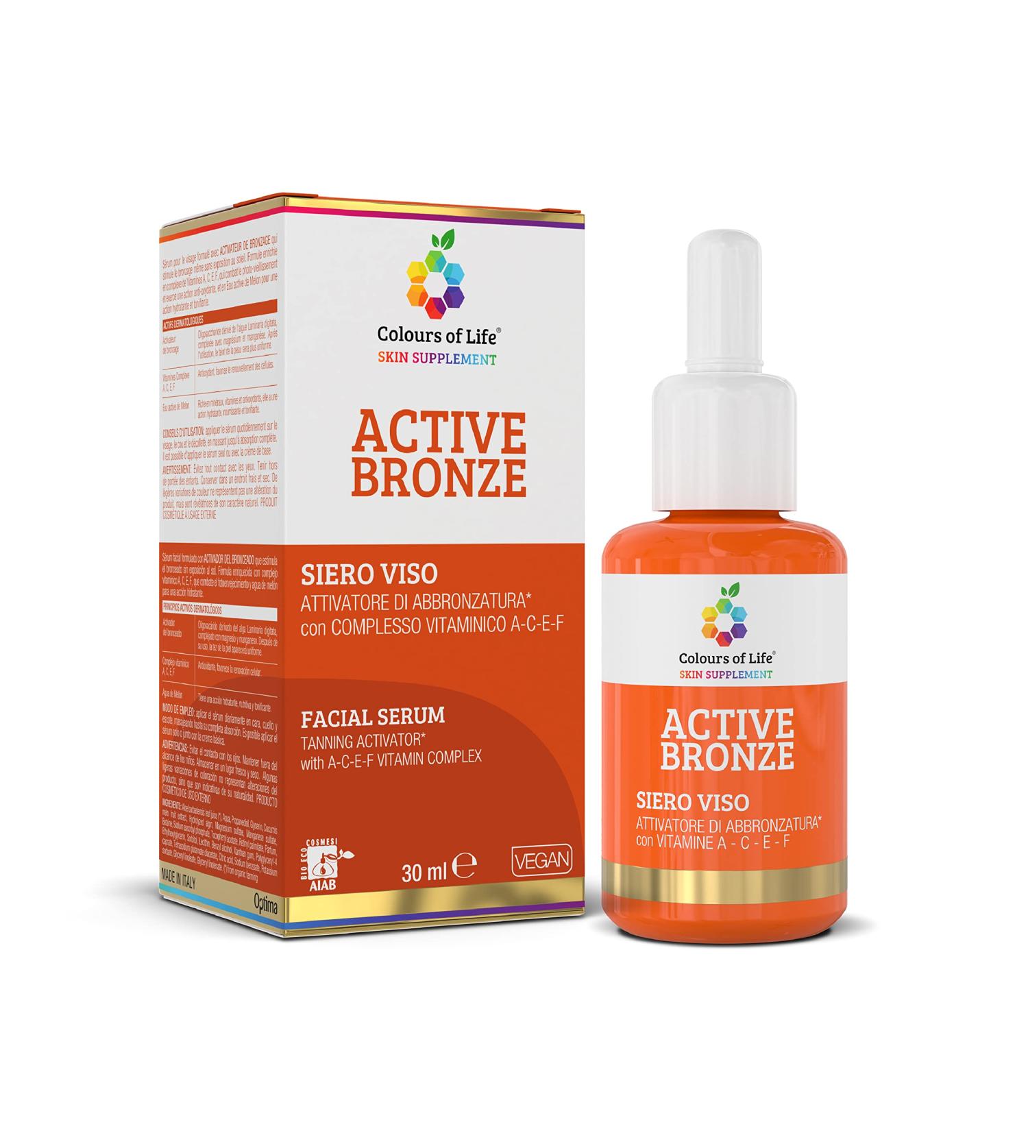 Tanning Activator Face Serum with A-C-E-F Vitamin Complex - 30 ml gives the complexion a naturally more pronounced coloring - Buy Online on GoSupps.com