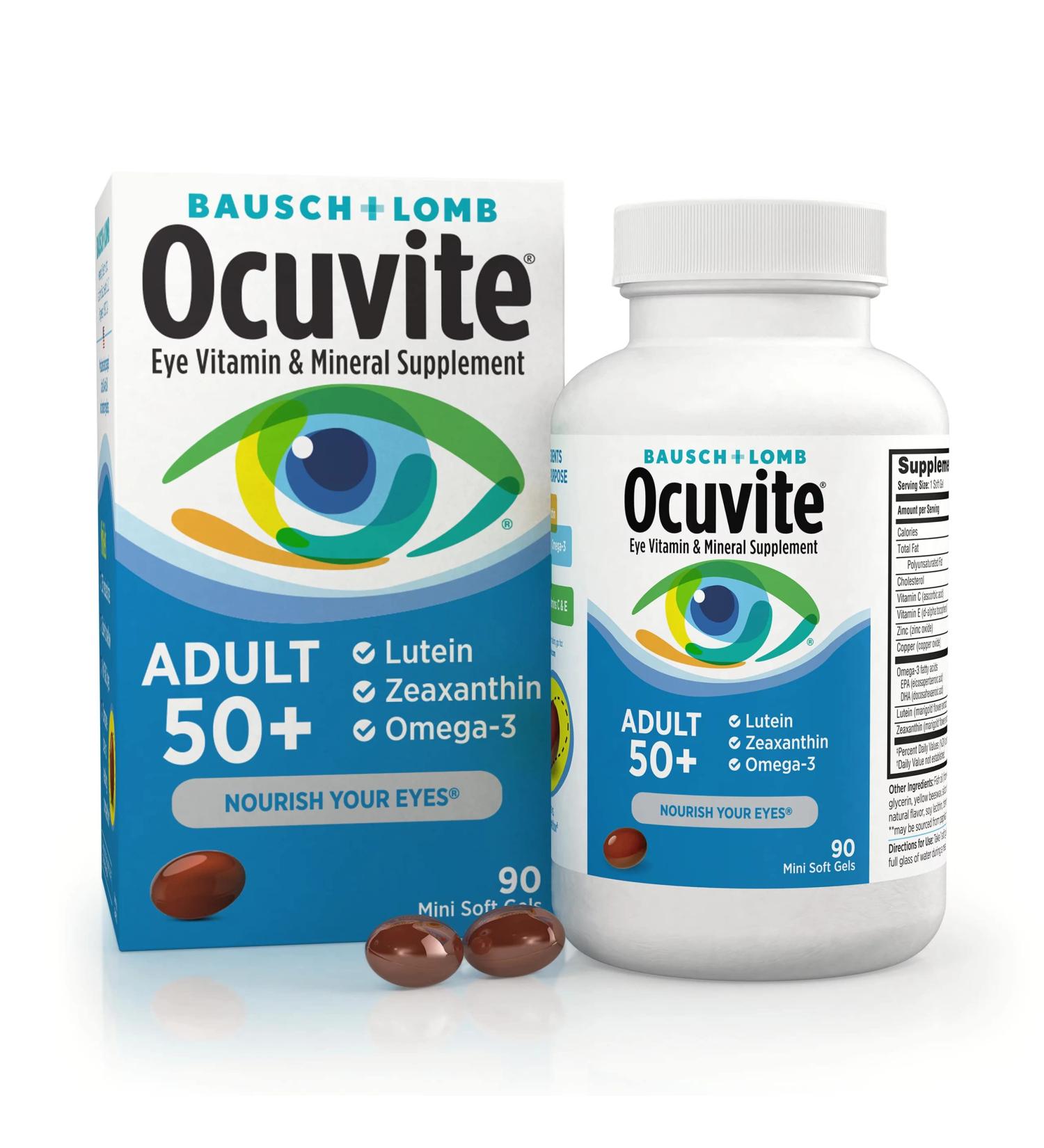 Bausch & Lomb Ocuvite Adult 50+ Eye Vitamin & Mineral - Enhance Eye Health for Adults 50 - Buy Online on GoSupps.com