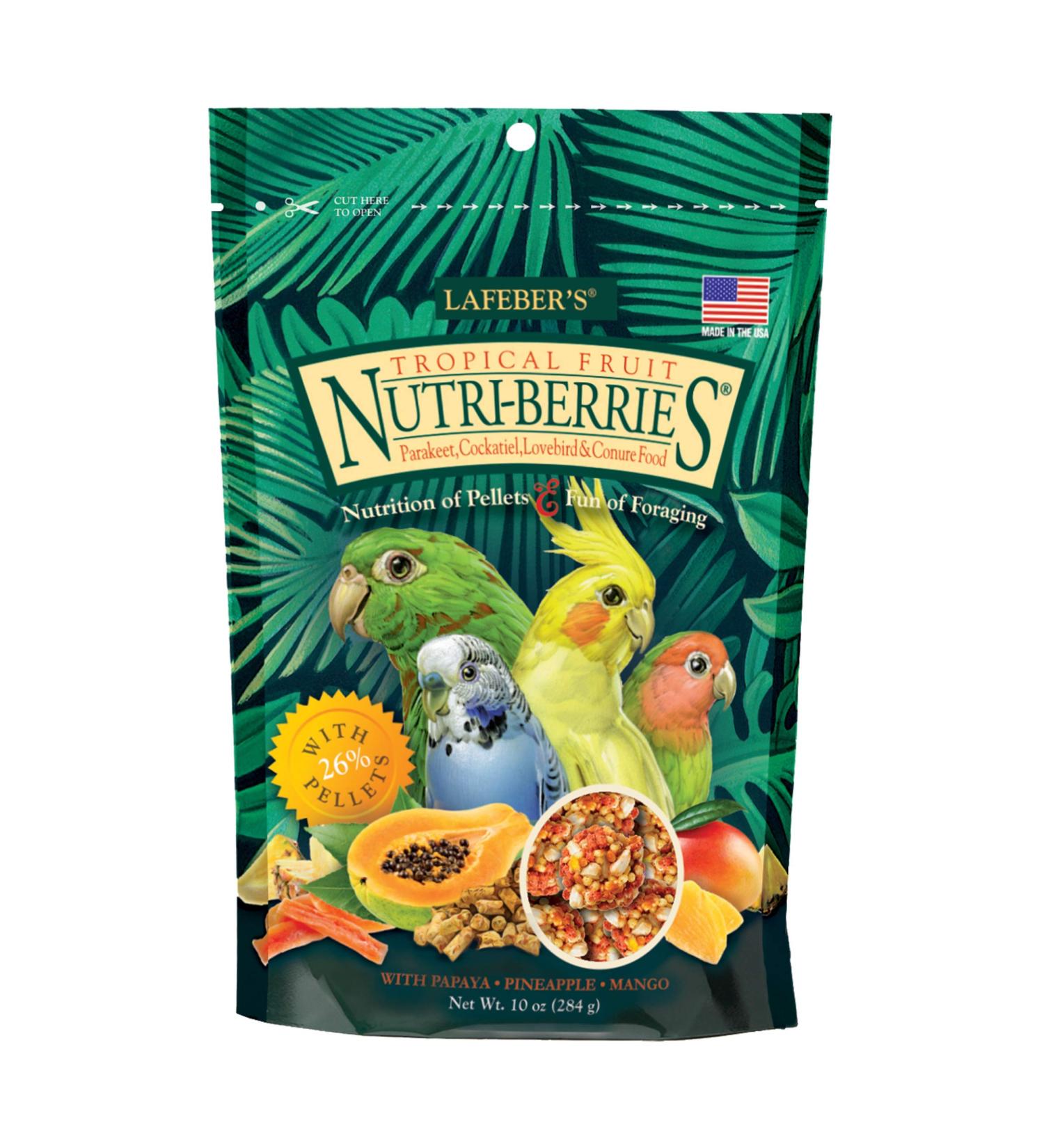 Lafeber's Tropical Fruit Nutri-Berries 10oz for Keets, Tiels, Lovebirds & Conures - Buy Online on GoSupps.com
