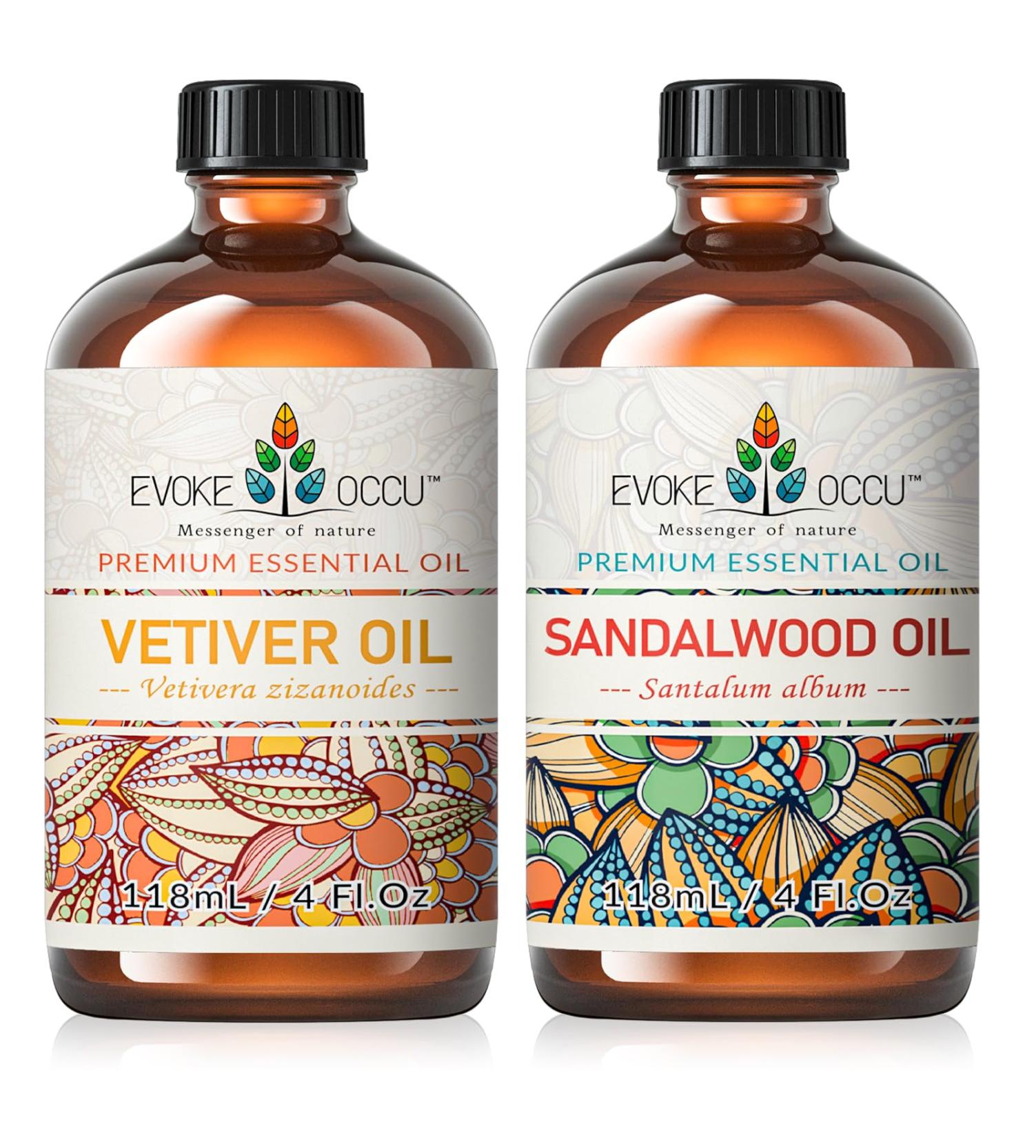 EVOKE OCCU Vetiver Essential Oil and Sandalwood Essential Oil - 4 Fl Oz - Buy Online on GoSupps.com