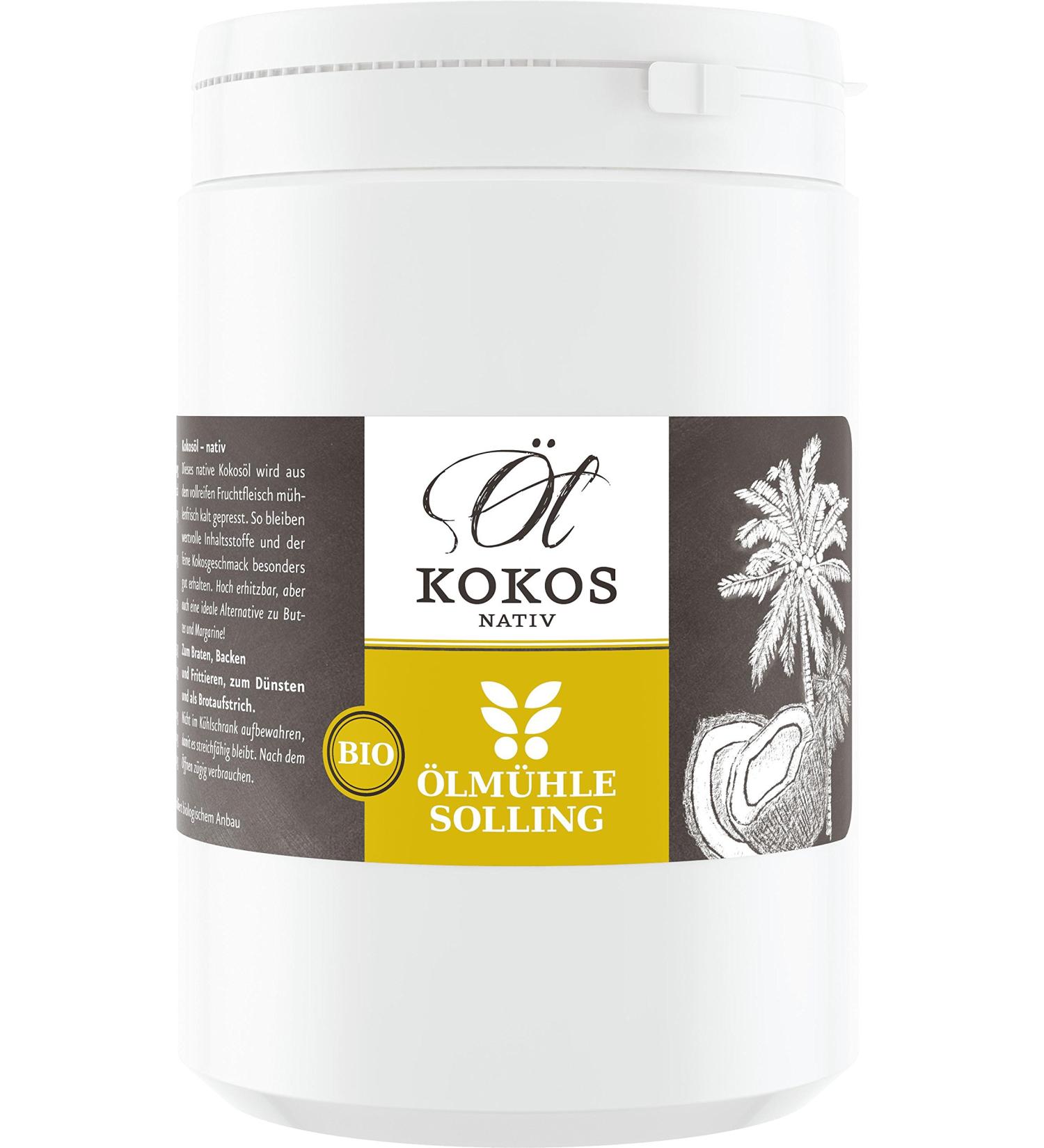 Huile de coco bio vierge pure 100 % naturelle - pour la peau les cheveux le visage et la cuisine - 1000 ml - Buy Online on GoSupps.com