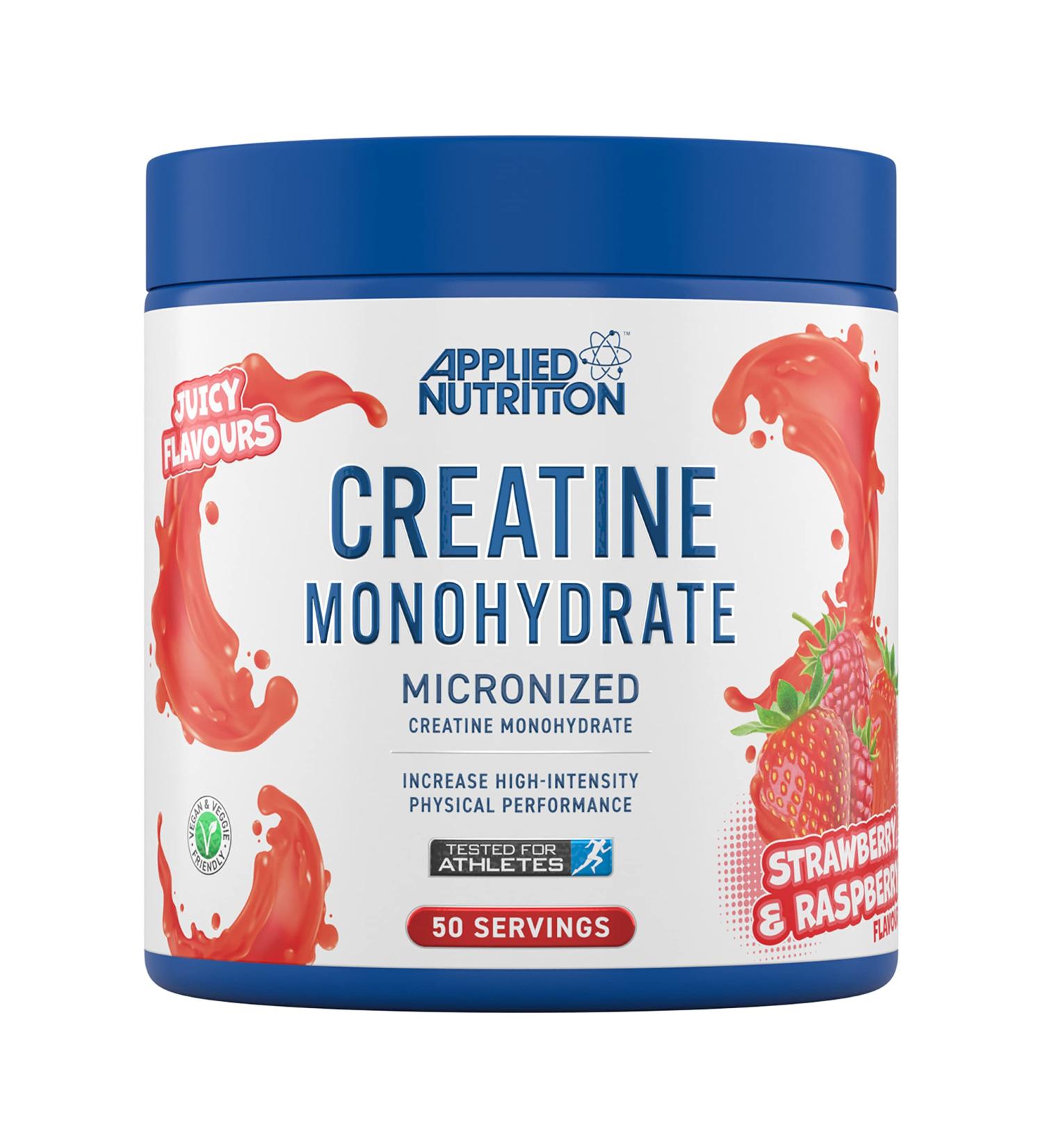 Applied Nutrition Creatine Flavoured - Strawberry & Raspberry 50 Servings (250g) | Micronized Creatine Monohydrate Powder for High-Intensity Performance - Buy Online on GoSupps.com