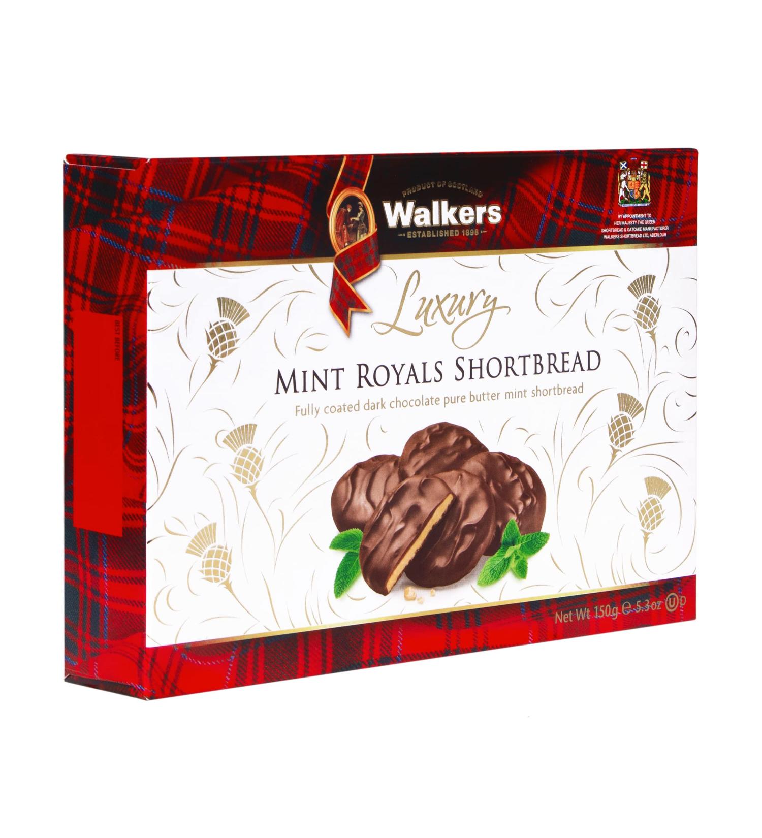Walkers Shortbread Luxury Mint Royals Shortbread Traditional Pure Butter Scottish Recipe 150g - Buy Online on GoSupps.com