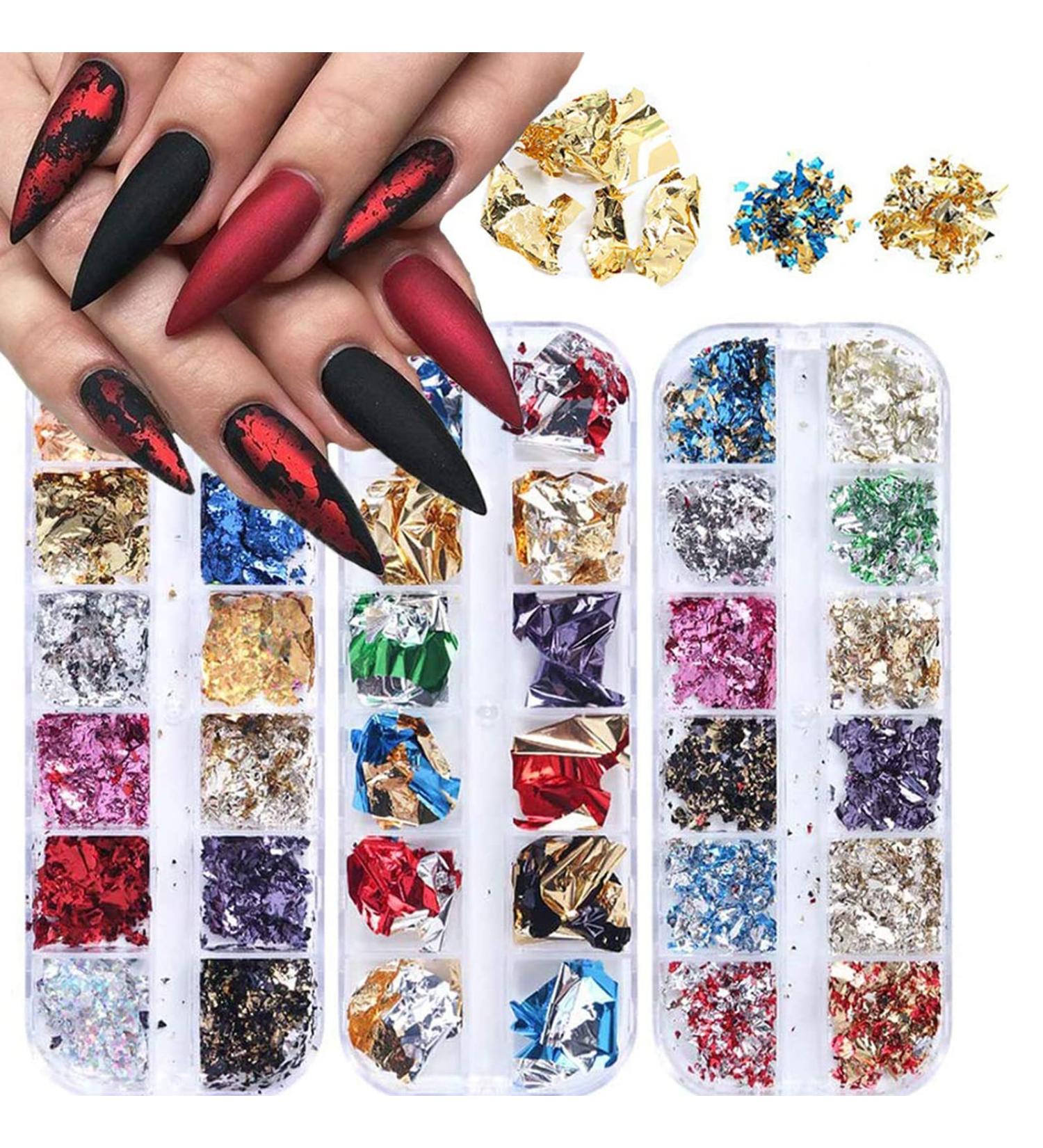 Kalolary 36 Color Nail Seilets Glitter - Rhinestone Nail Art Stickers & Body Glitter for DIY Decoration - Buy Online on GoSupps.com