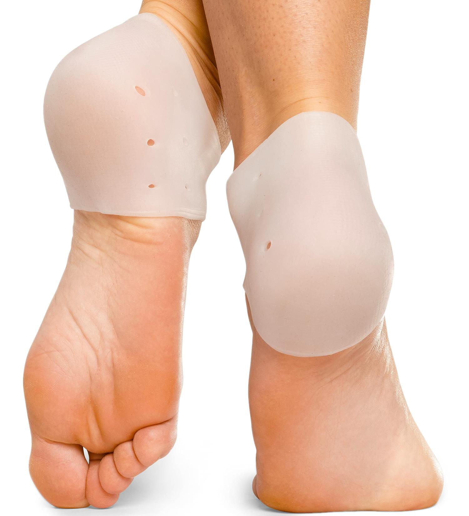 YogaMedic Silicone Heel Protectors - 2 Pairs of Gel Cups for Plantar Fasciitis & Achilles Pain Relief - Blister Prevention for Women & Men - Buy Online on GoSupps.com