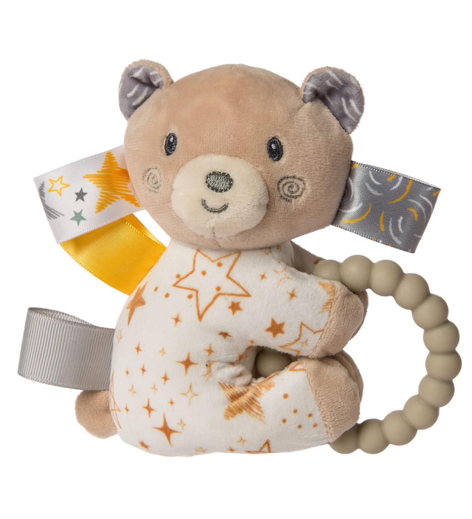 Taggies Soft Baby Rattle with Teether Ring - Be a Star Bear - 6-Inch - Buy Online on GoSupps.com