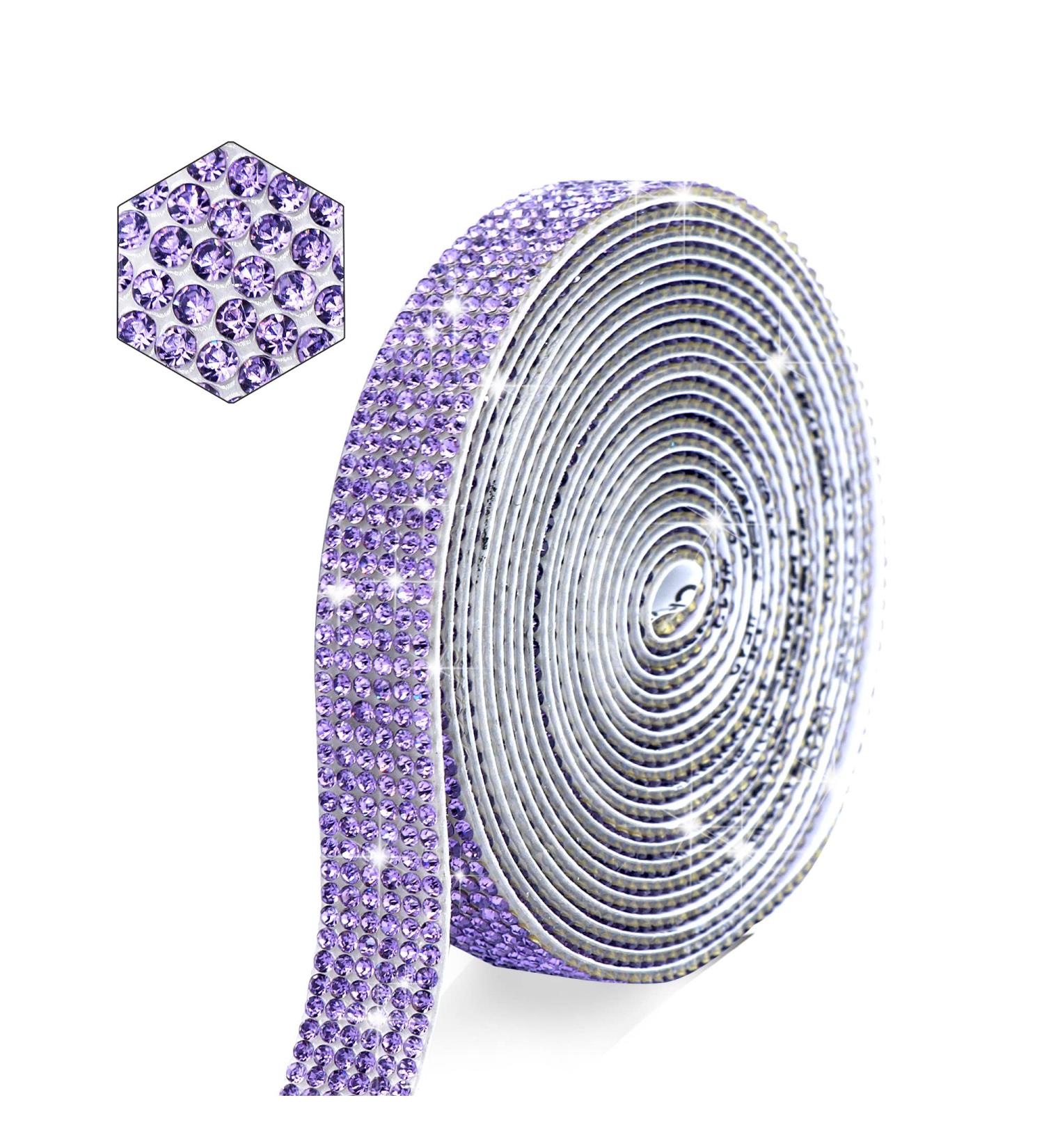 Dream Purple Self Adhesive Rhinestone Strips - 2mm Bling Sticker Roll for DIY Crafts & Decor - Wedding, Party, Car, Phone Decoration - Buy Online on GoSupps.com