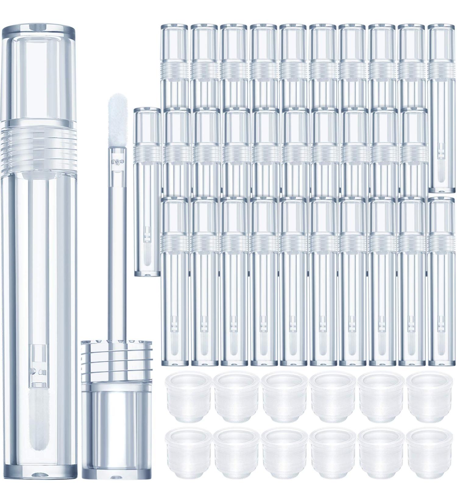 30 Pack 5ml Empty Lip Gloss Tubes - Clear Refillable Containers for Lipstick, Lip Balm, Eyelash Growth Liquid - Cosmetic Bottles for Girls - Buy Online on GoSupps.com