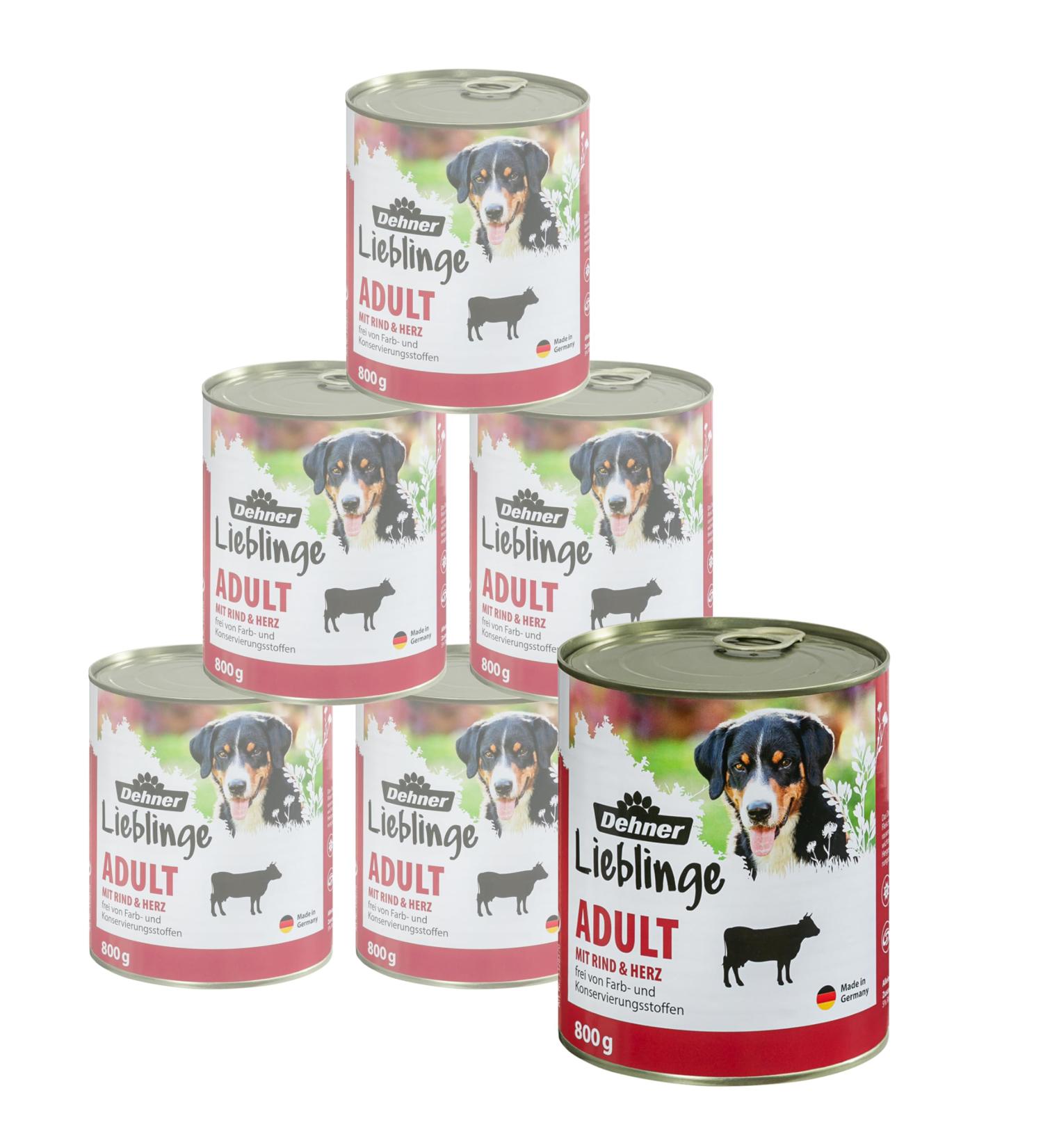 Buy DEHNER LIFTS DISCHORE Adult Wet Food with Beef & Heart | Premium Meat Formula | 6 x 800g Pack | Immune Support & Trace Elements | No Colors or Preservatives - International Shipping Available - Buy Online on GoSupps.com
