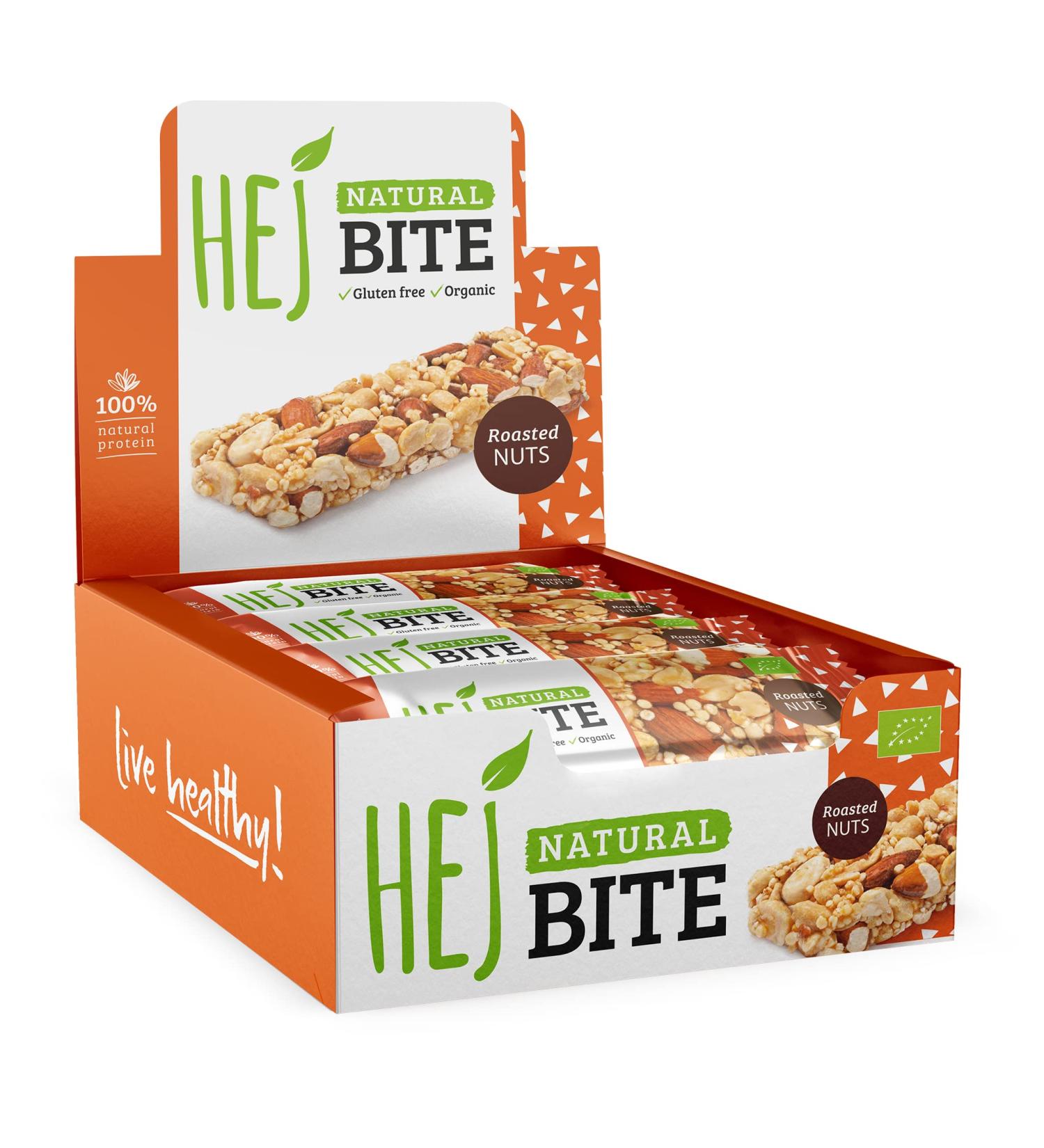 HEY Bite Vegan Nut Bar Snack | Roasted Nuts - 12 Pack (40g Each) | Healthy International Shipping - Buy Online on GoSupps.com