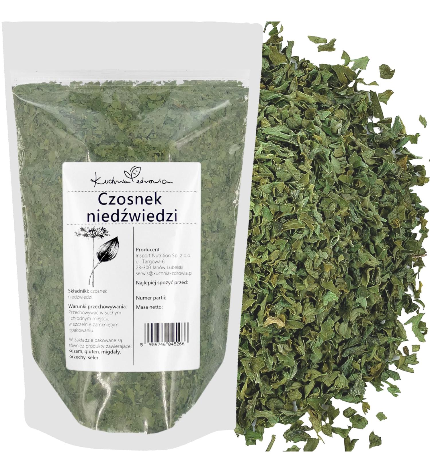 Kuchnia Zdrowia - Dried Bear Garlic - Aromatic Condiment - No Additives - Sealed Packaging with Zip - Doypack: (200 Grams) - Buy Online on GoSupps.com