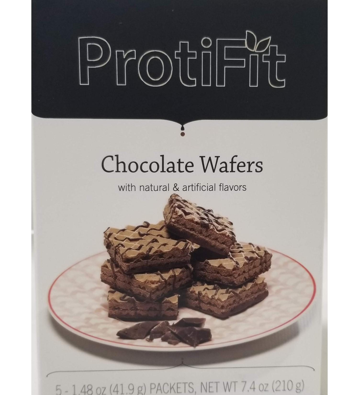 Proti Fit High Protein Wafer Bar - Chocolate (5 servings/box) - Trans Fat Free Aspartame Free Cholesterol Free