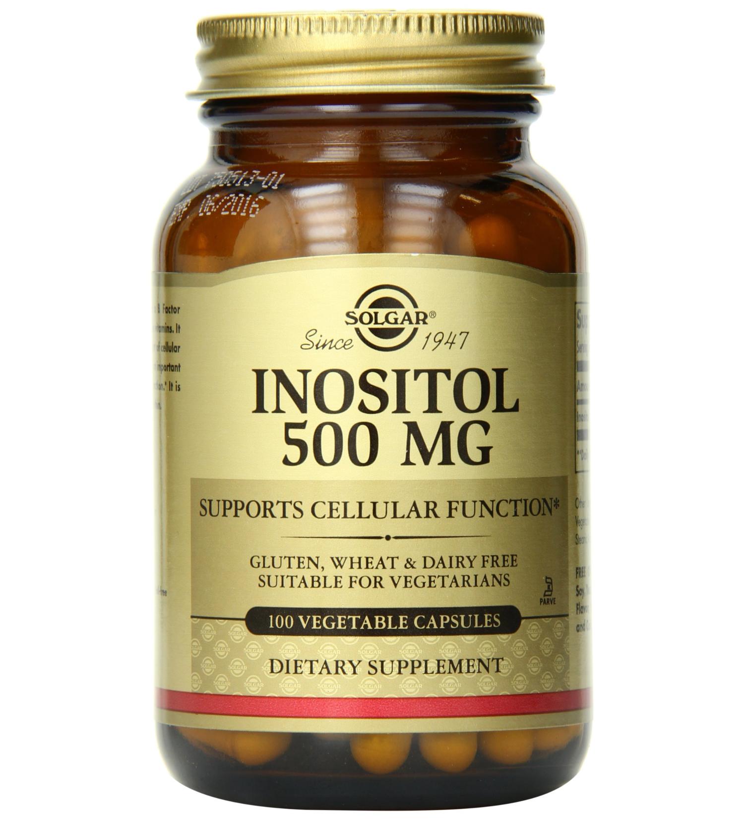 Solgar Inositol 500 mg | 100 Vegetable Capsules | Premium Mood Support - Buy Online on GoSupps.com