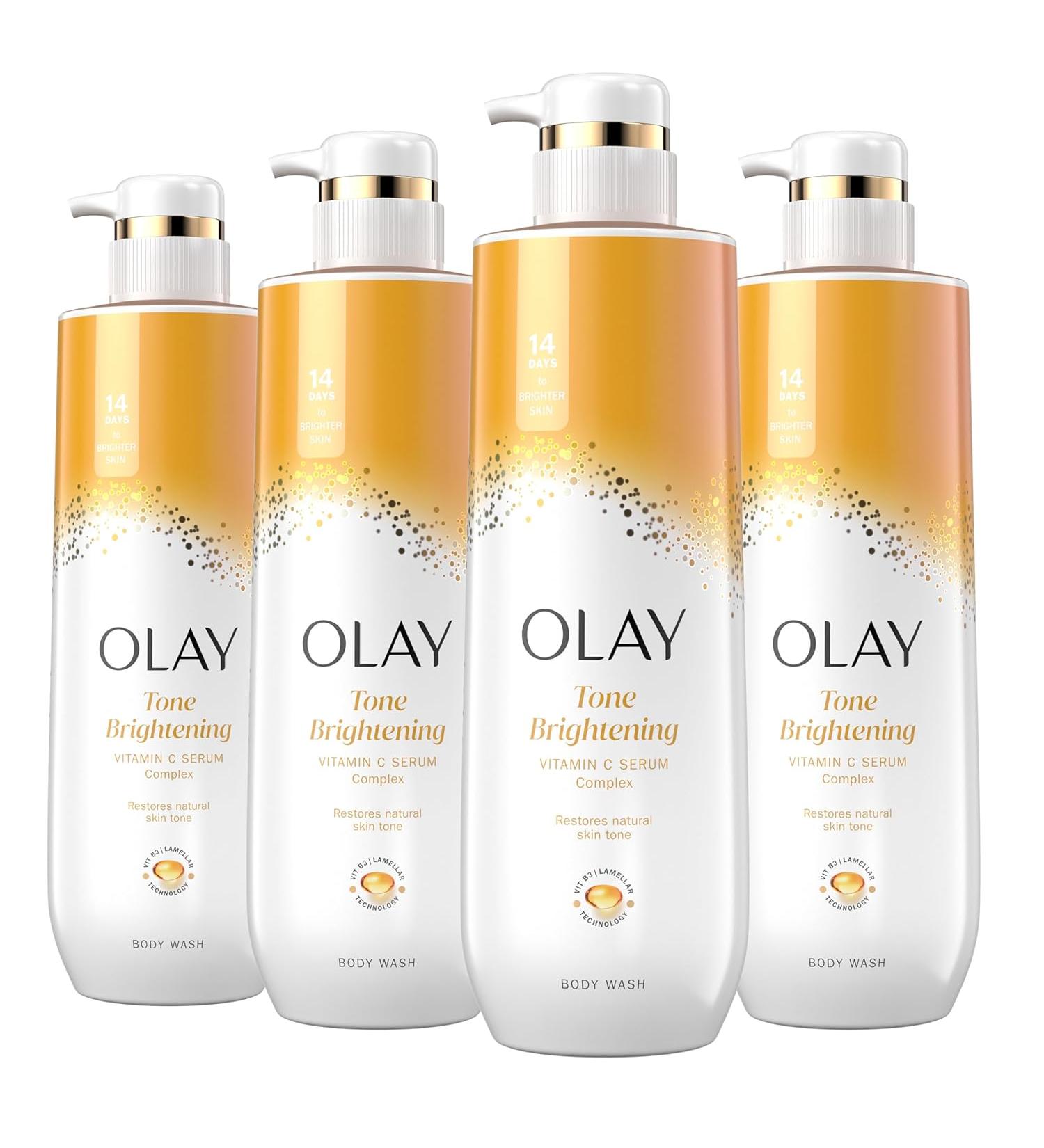 Olay Vitamin C Body Wash - Cleansing & Brightening, 17.9 Fl Oz (Pack of 4) - Buy Online on GoSupps.com